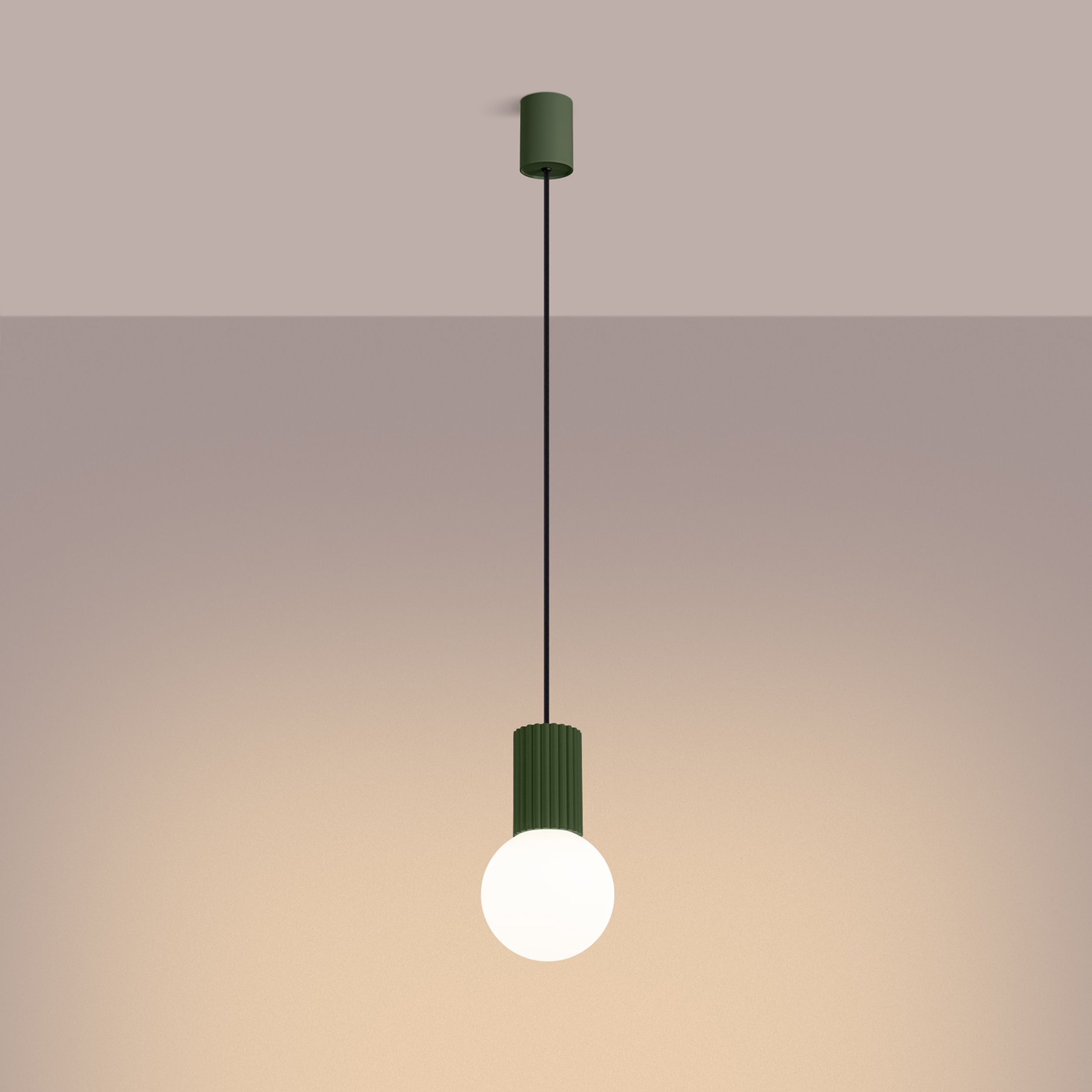 Lampa wisząca Halo 1 zielona oliwka
