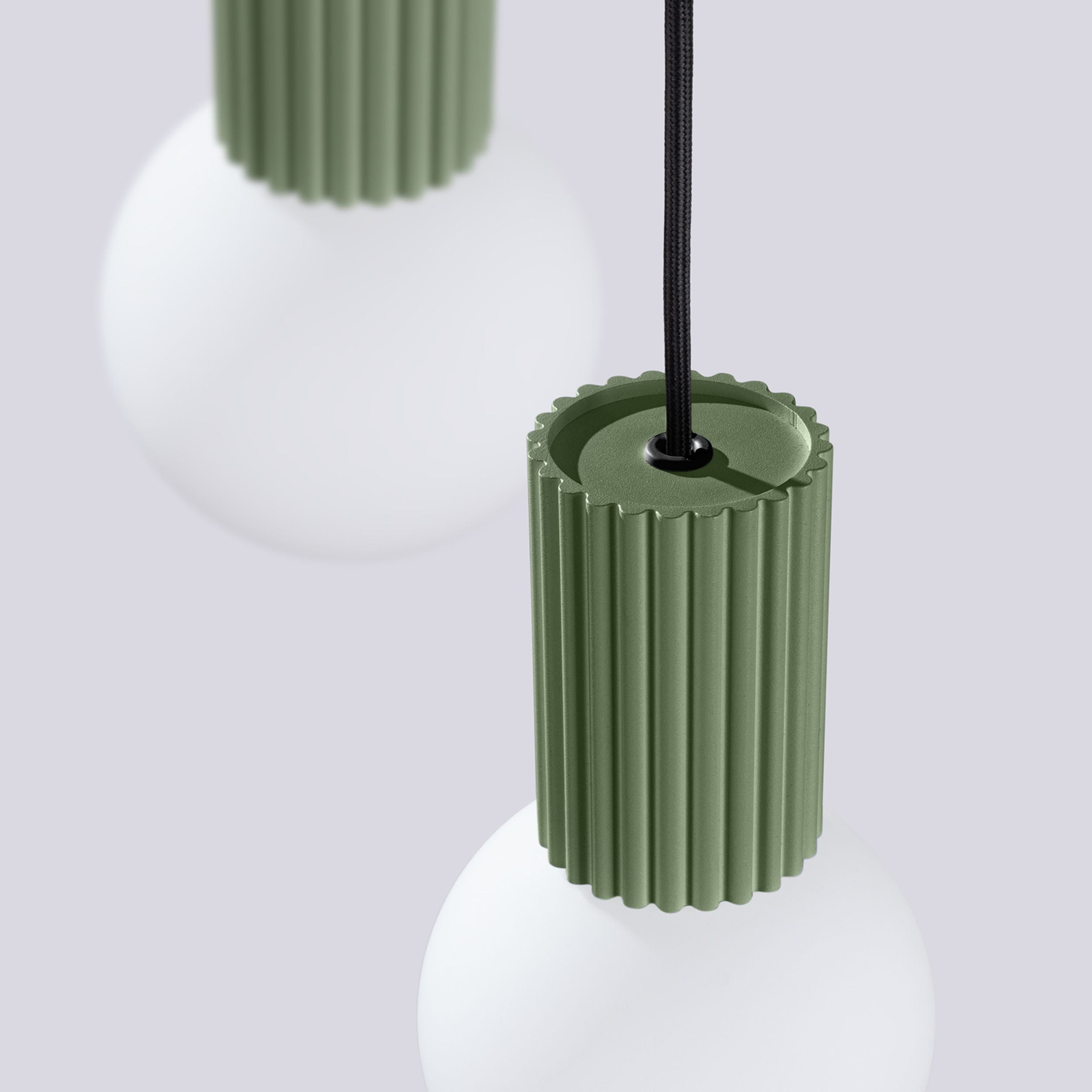 Lampa wisząca Halo 3P zielona oliwka