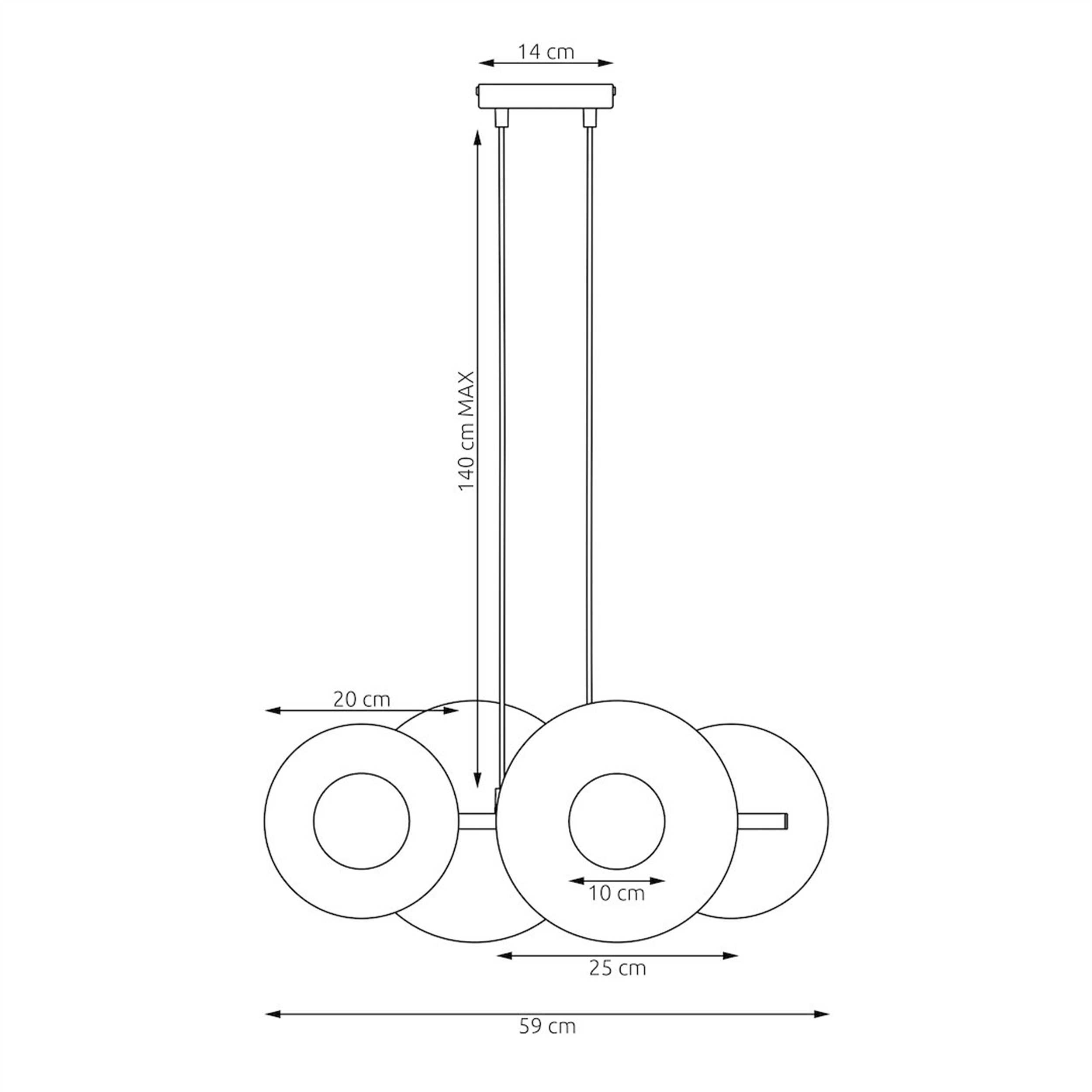 Lampa wisząca Umbra x4 czarna