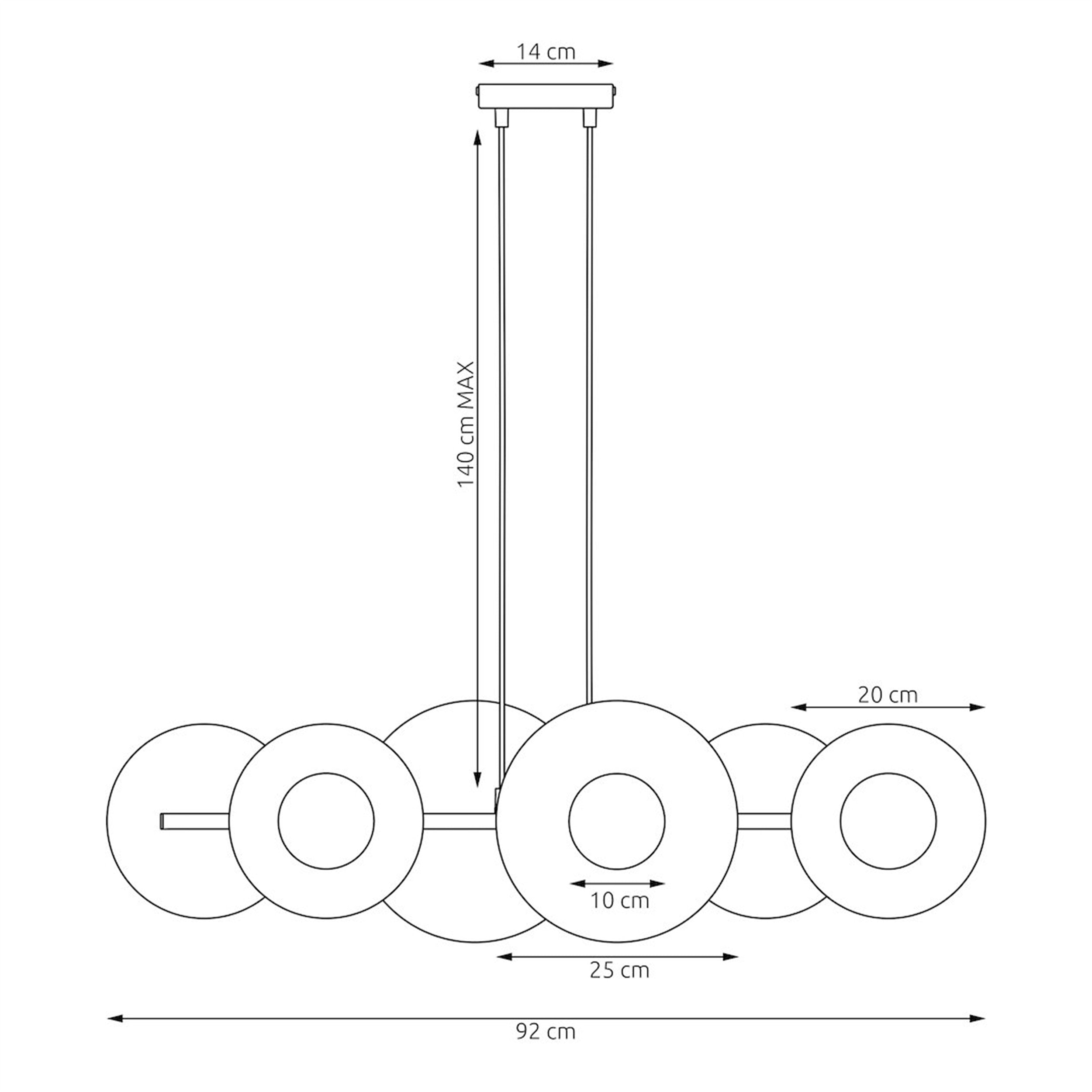 Lampa wisząca Umbra x6 czarna
