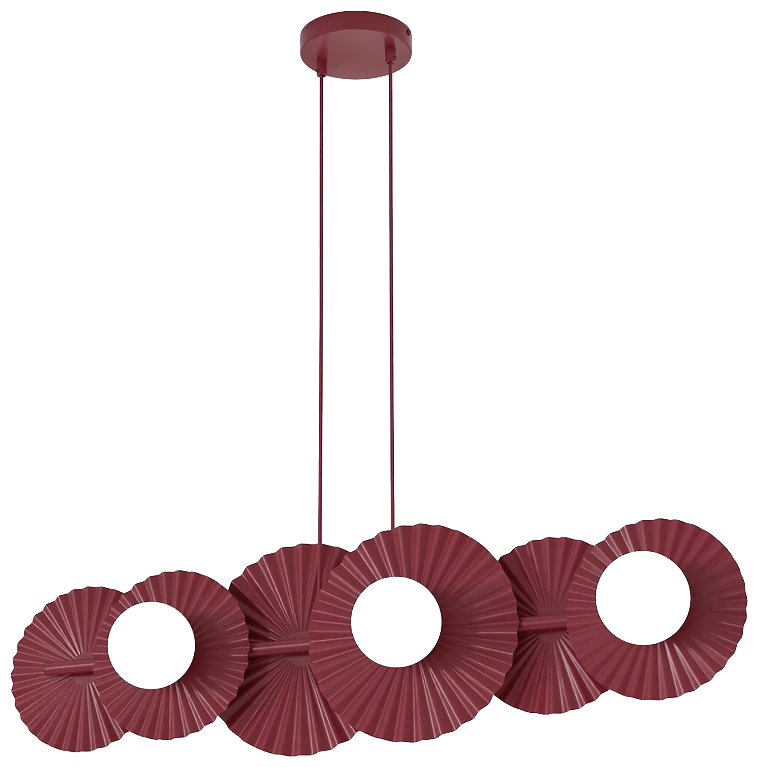Lampa wisząca Umbra x6 burgundowa