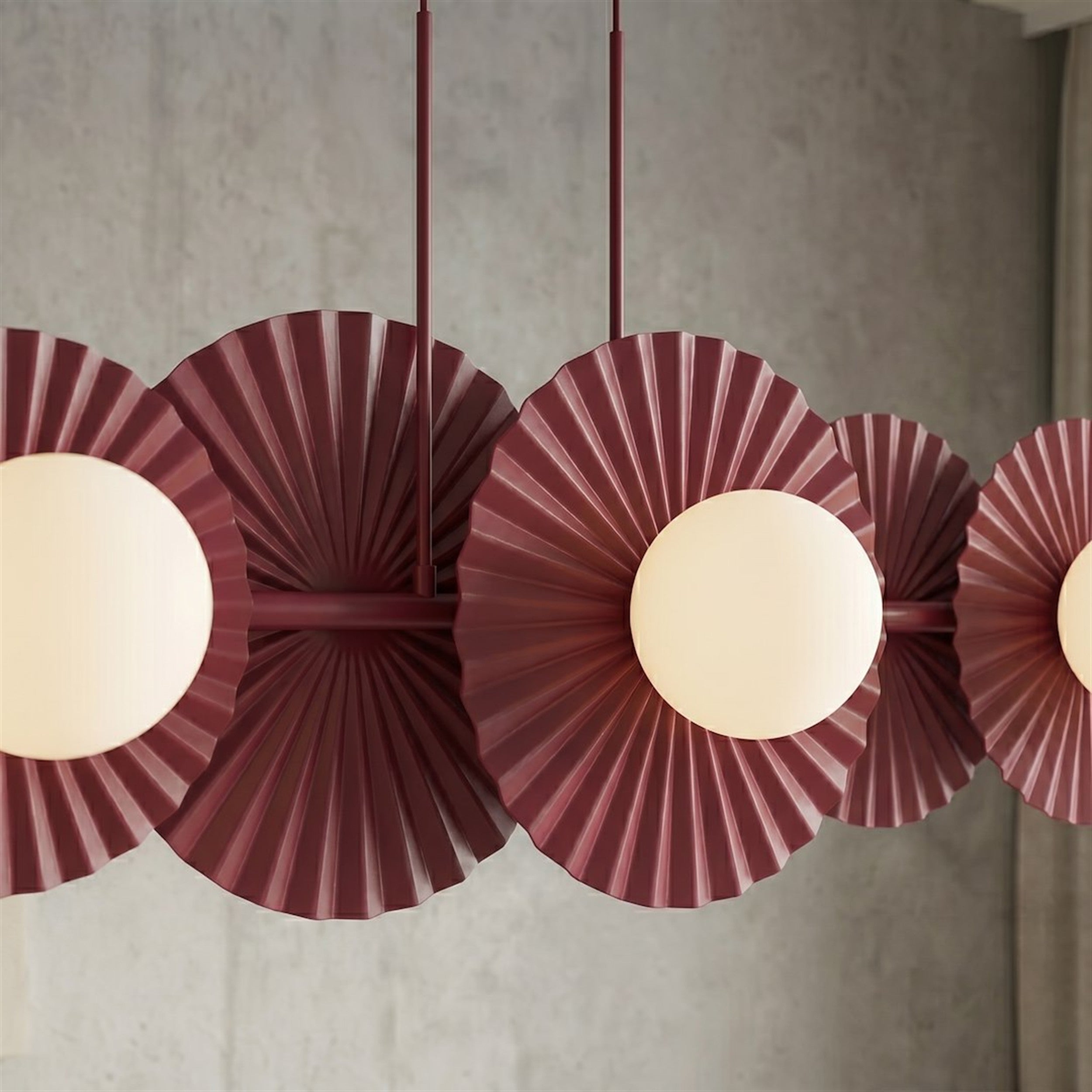 Lampa wisząca Umbra x6 burgundowa