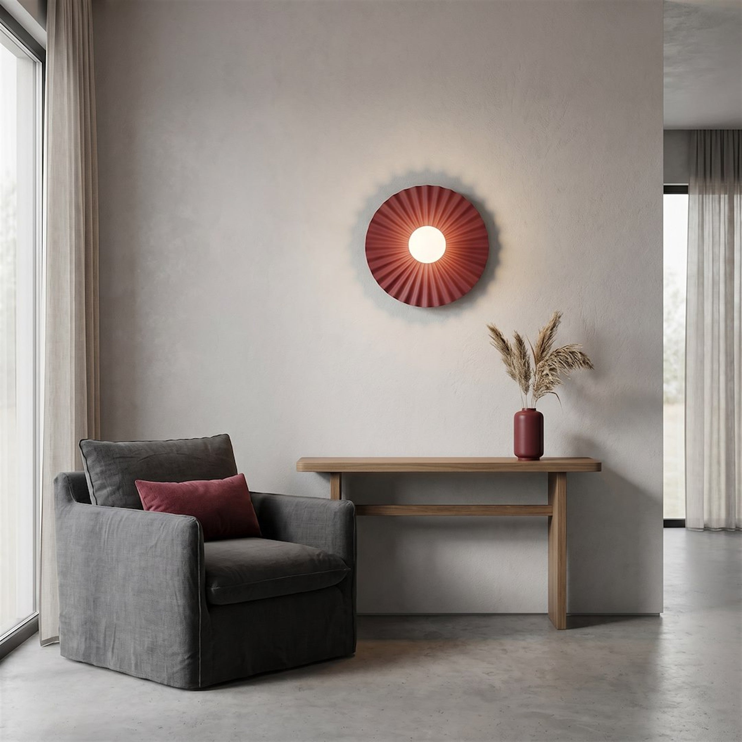 Kinkiet Umbra L 35 cm burgundowy