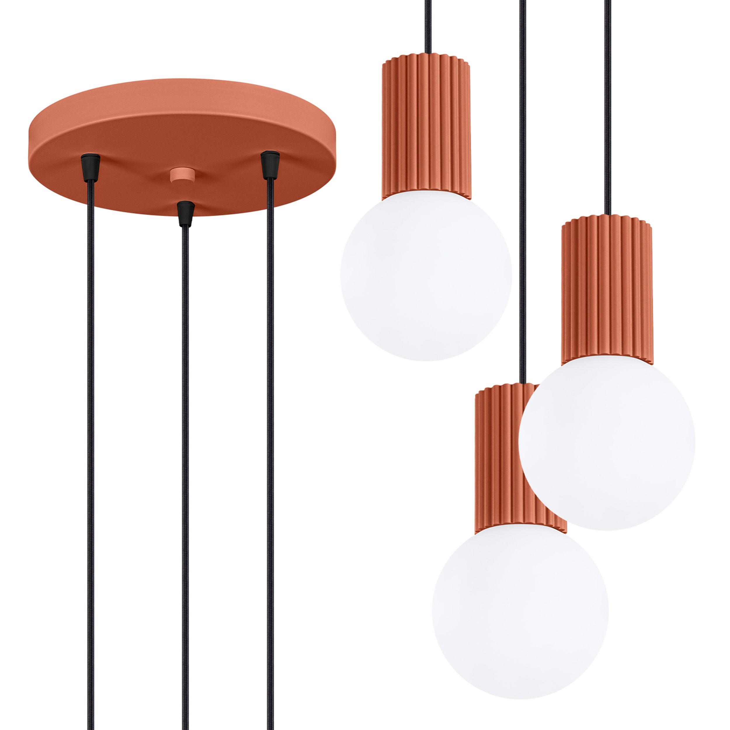 Lampa wisząca Halo 3P ochra czerwona