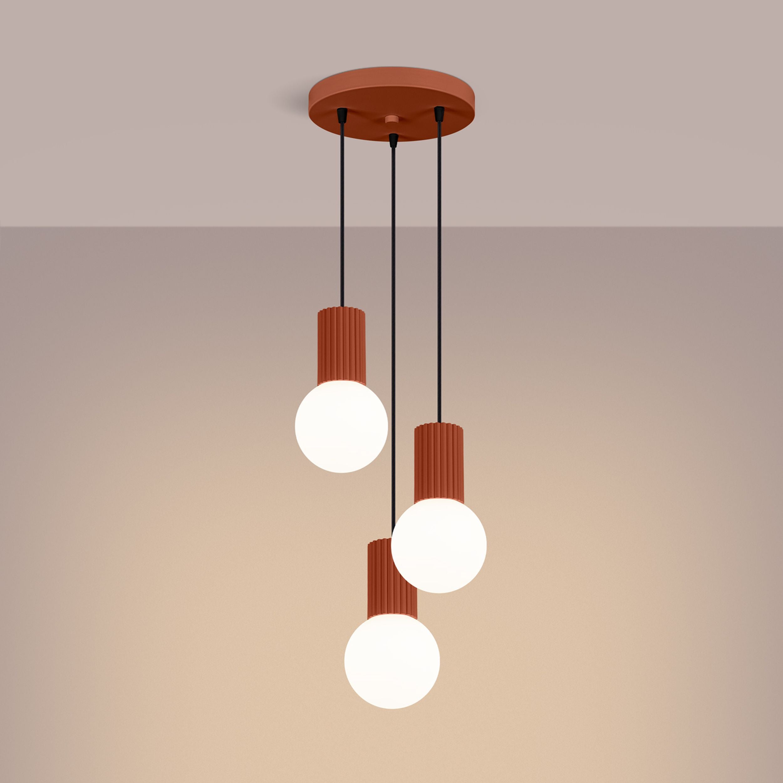Lampa wisząca Halo 3P ochra czerwona