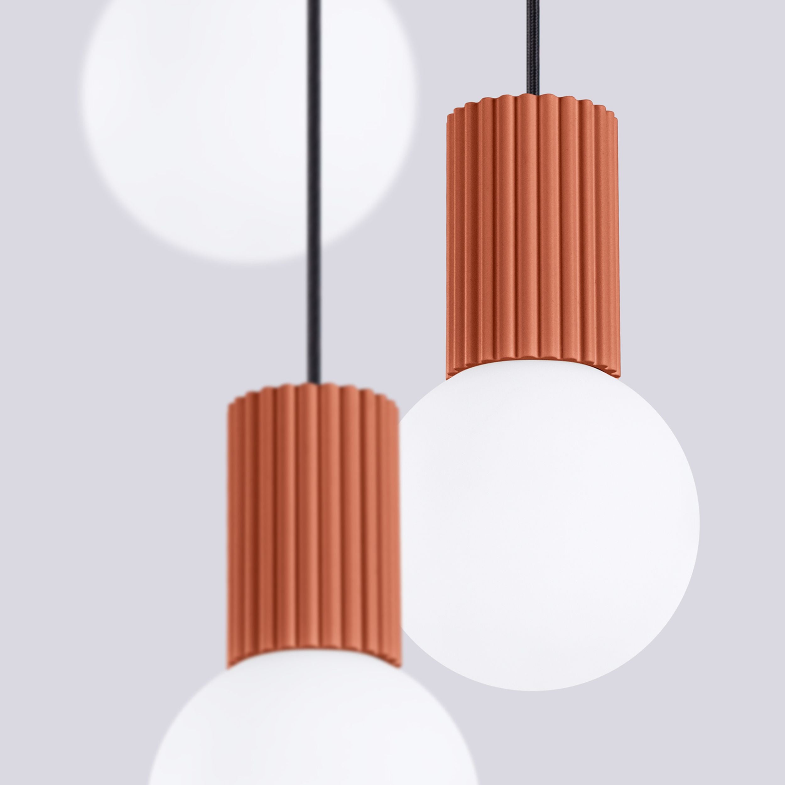 Lampa wisząca Halo 3P ochra czerwona