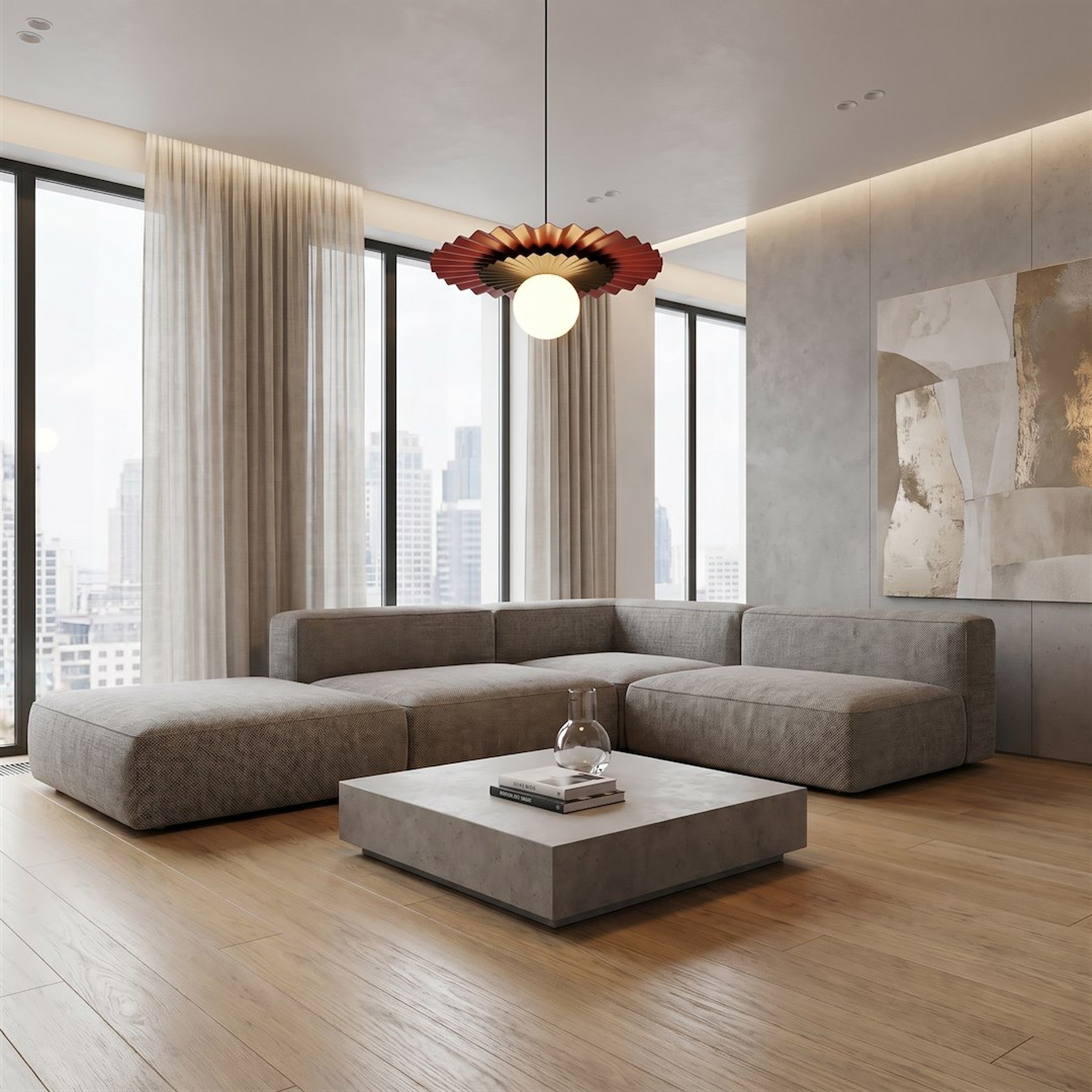 Lampa wisząca Umbra czerń/burgund