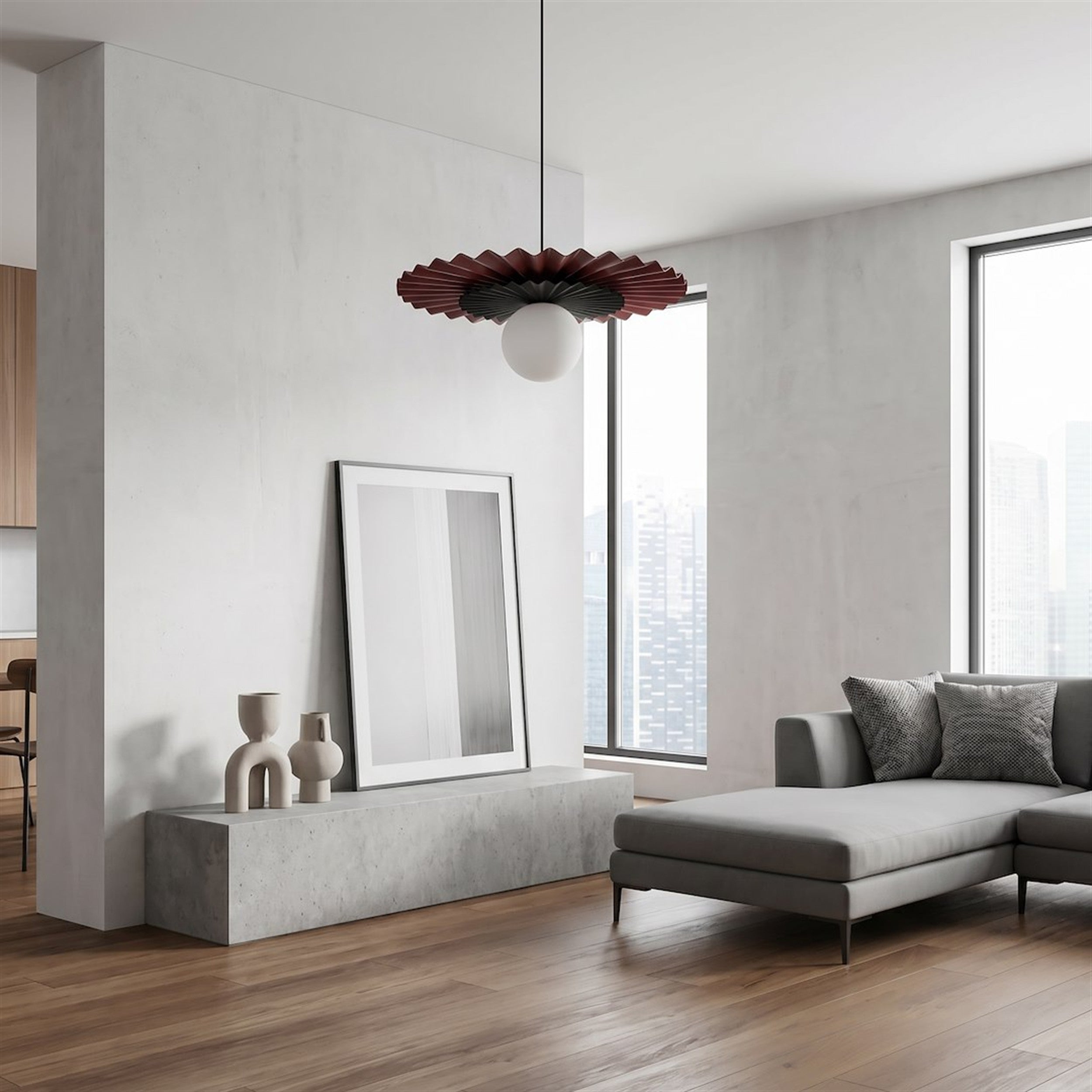 Lampa wisząca Umbra czerń/burgund