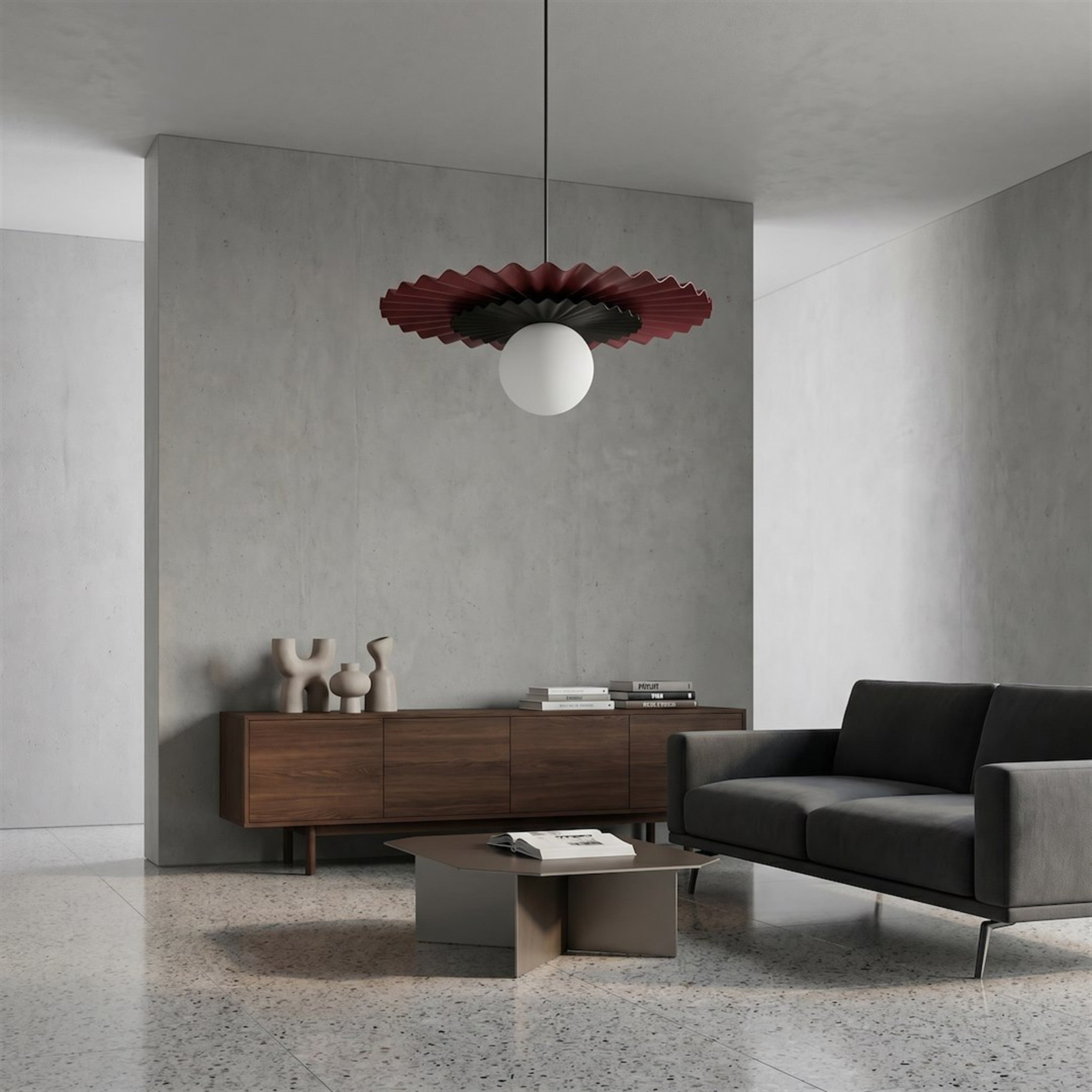 Lampa wisząca Umbra czerń/burgund