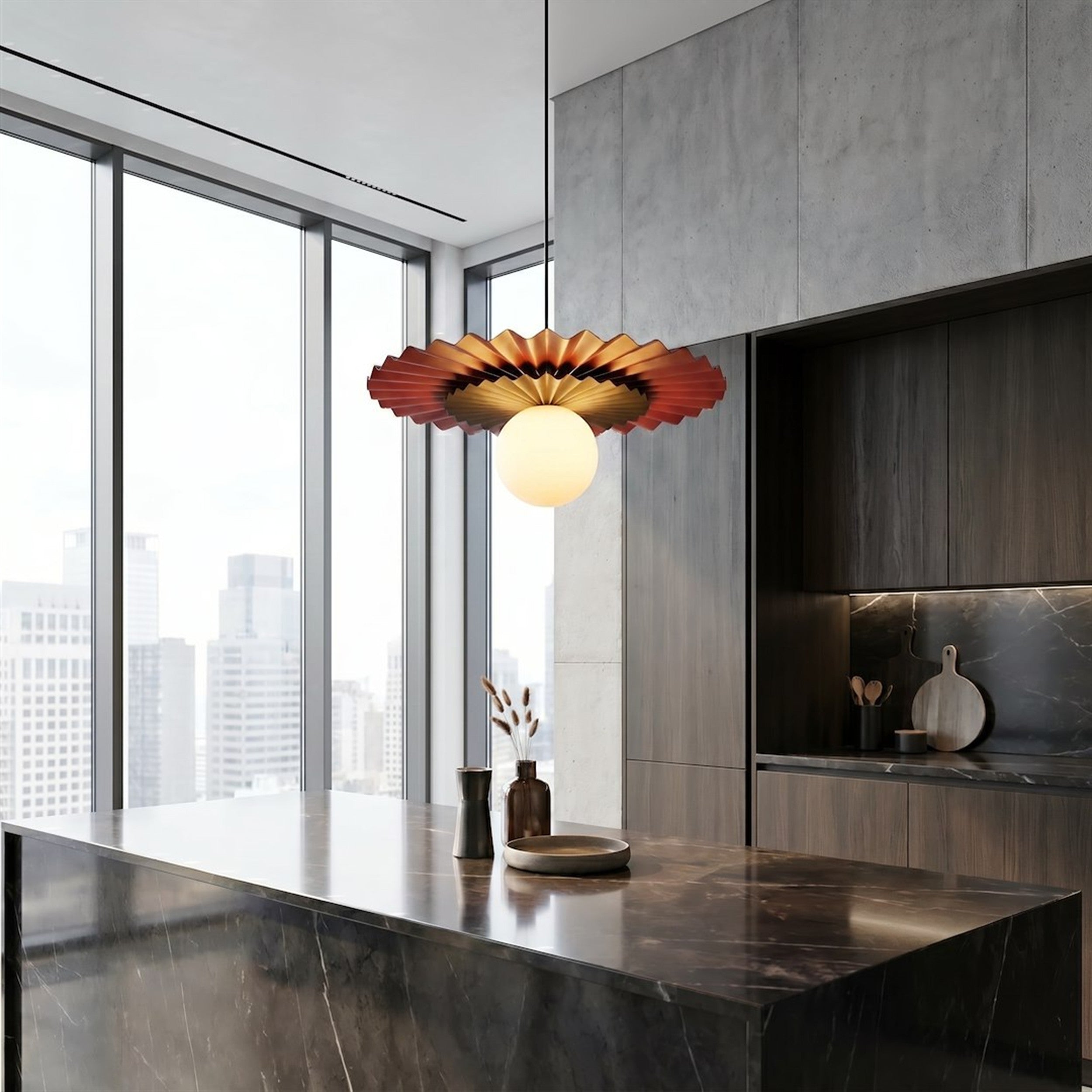 Lampa wisząca Umbra czerń/pomarańcz
