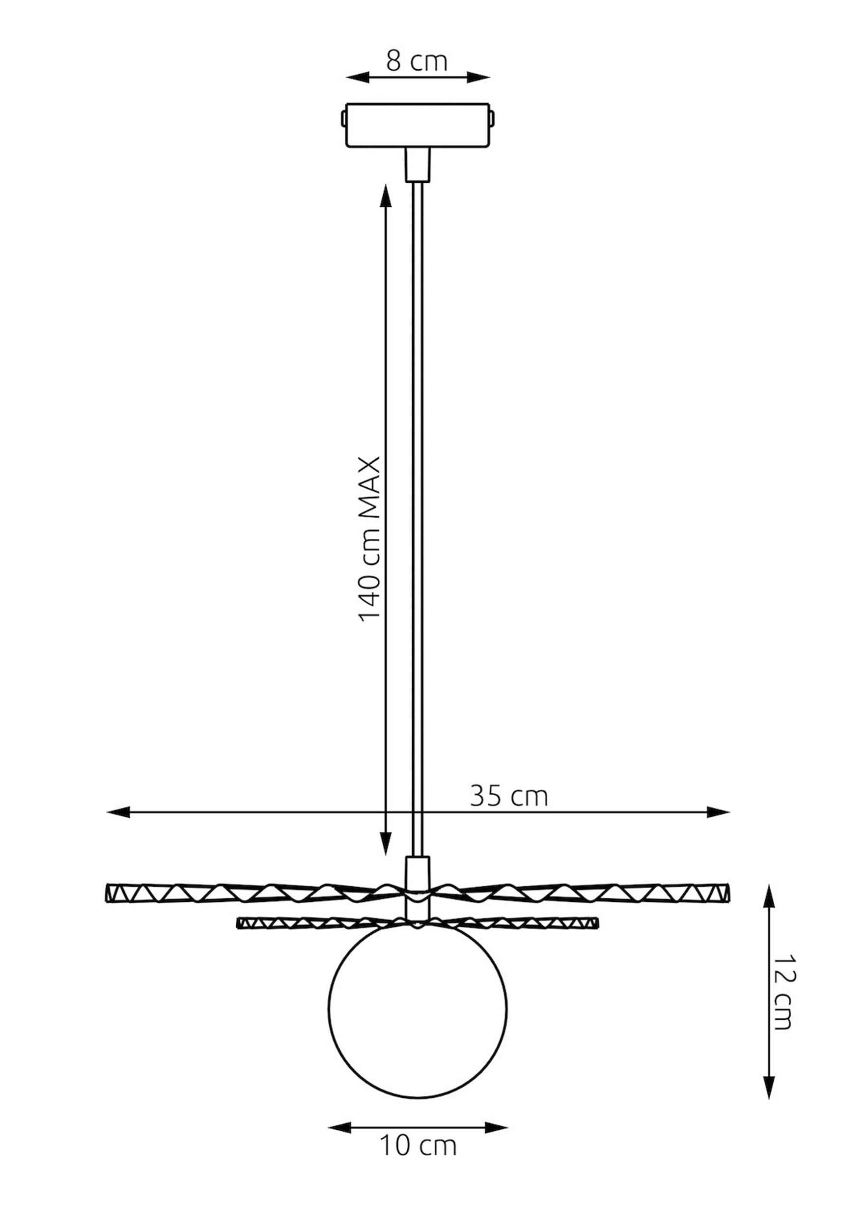 Lampa wisząca Umbra czerń/pomarańcz