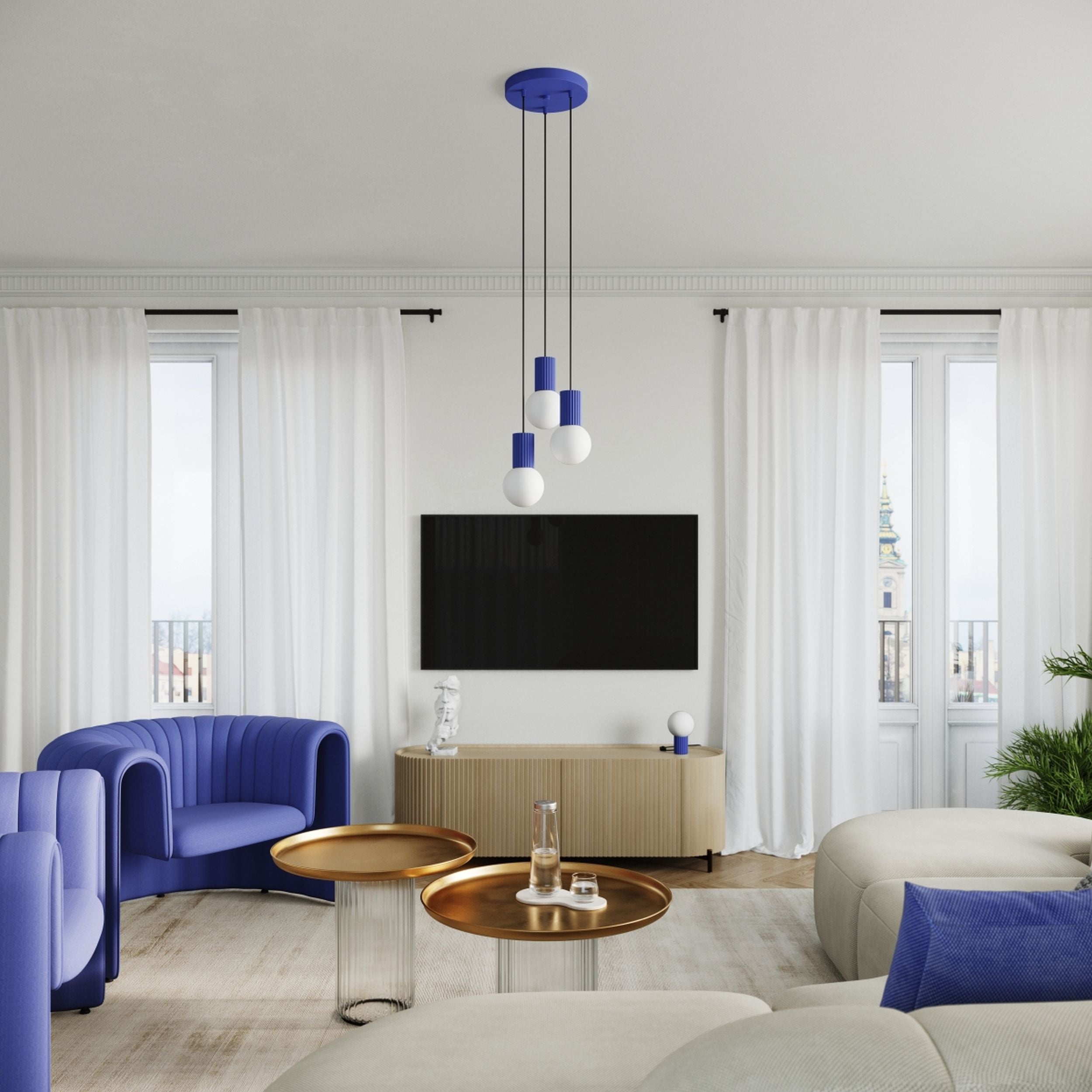 Lampa stołowa Halo ultramaryna