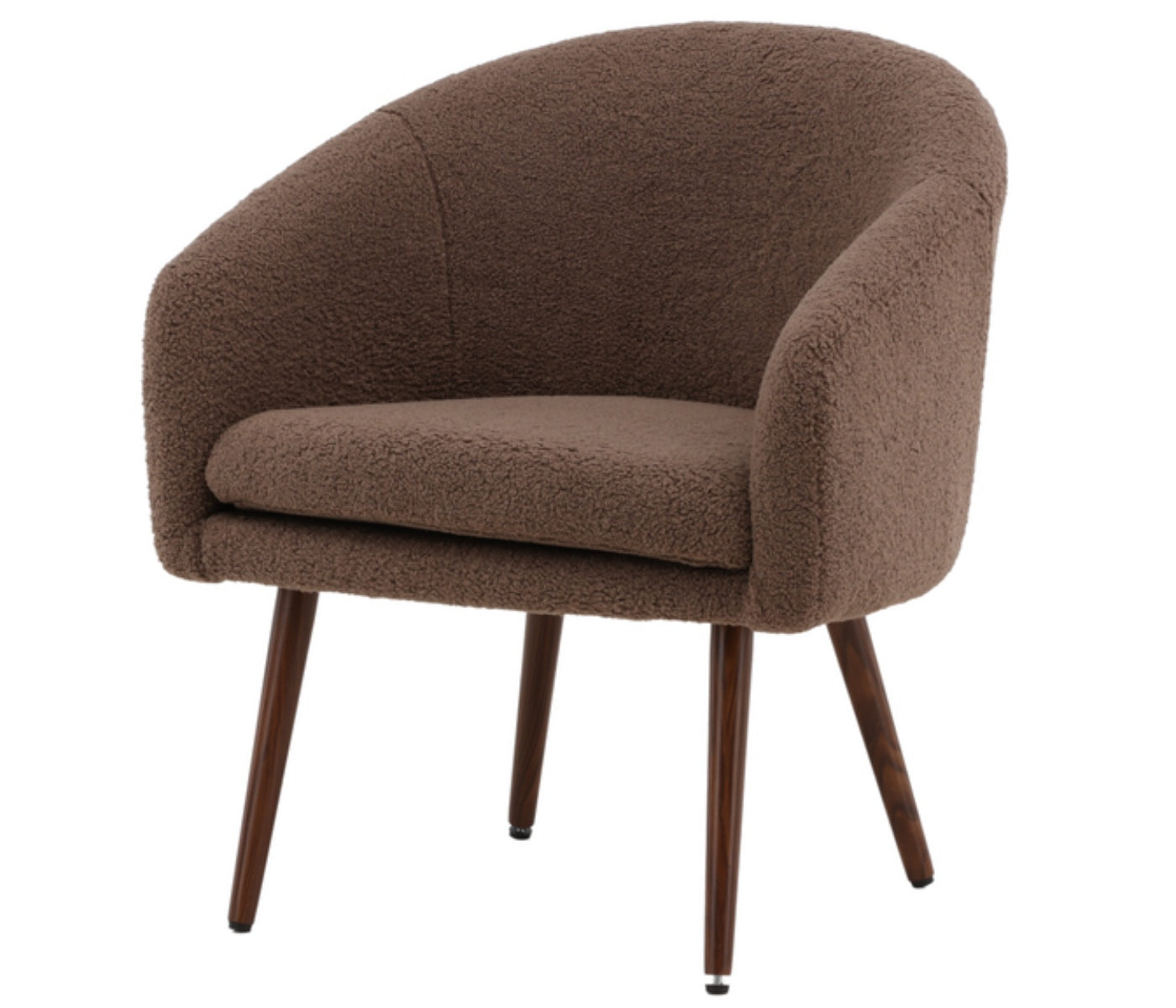 Fotel kubełkowy Glitens w tkaninie boucle brązowy