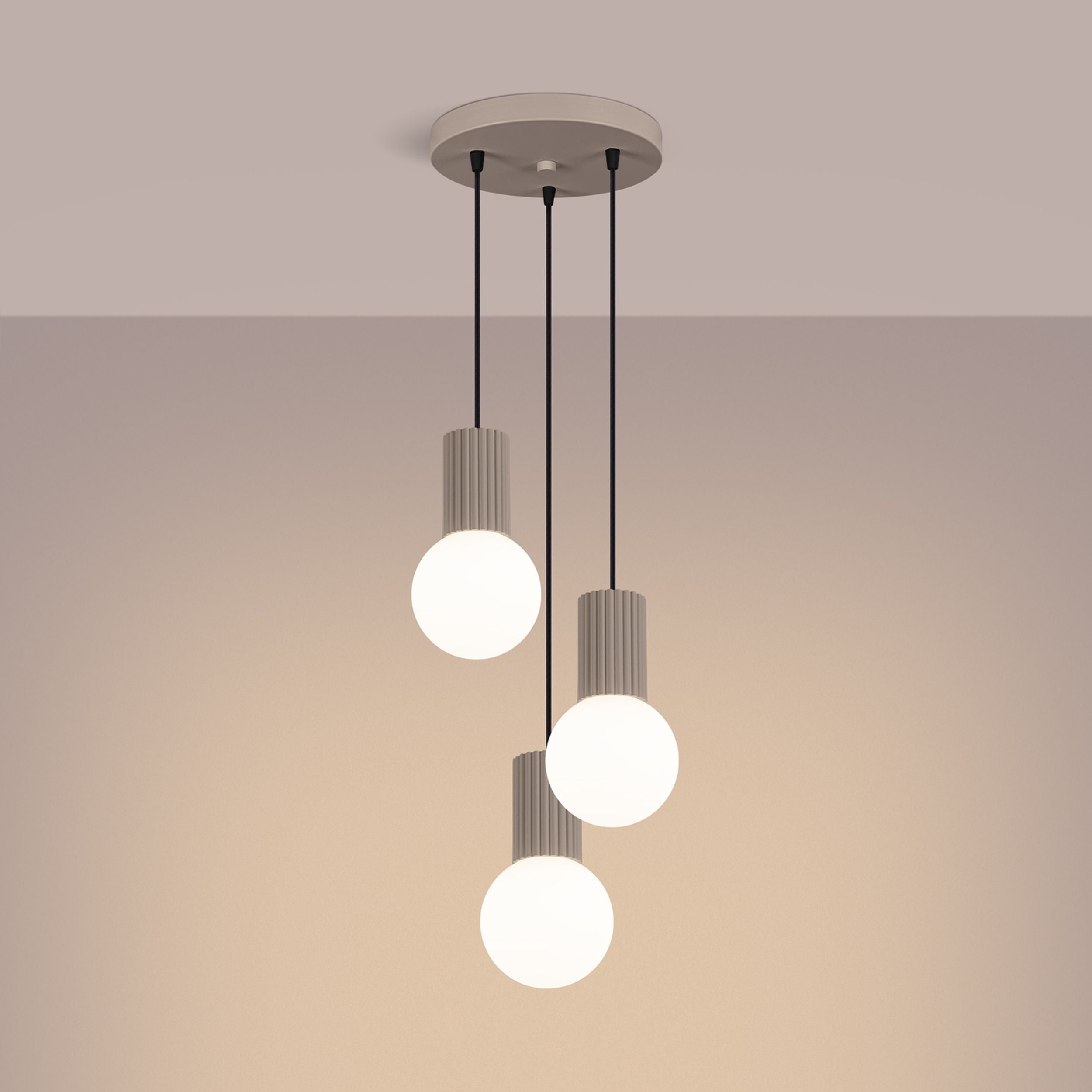 Lampa wisząca Halo 3P taupe