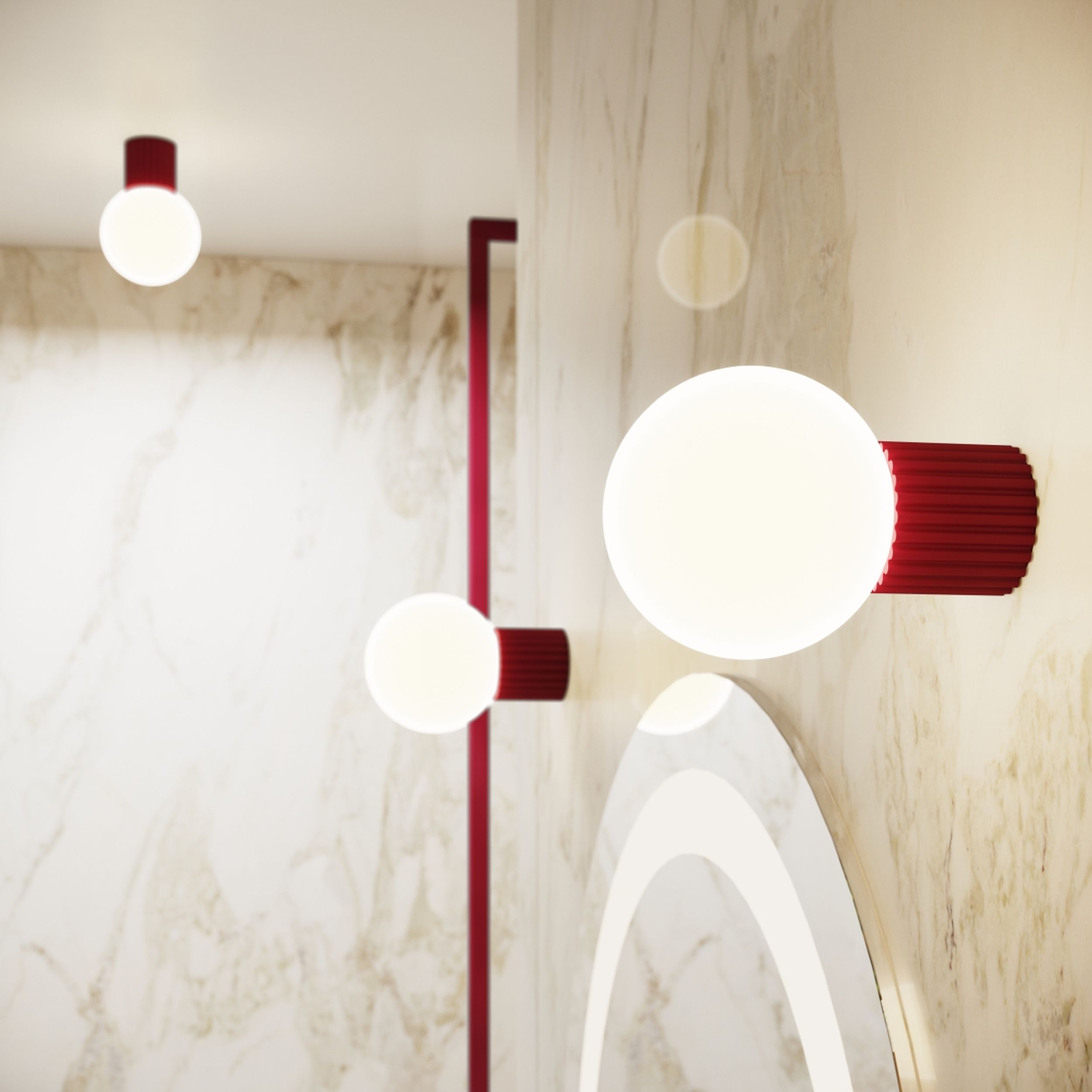 Kinkiet Halo burgund IP44