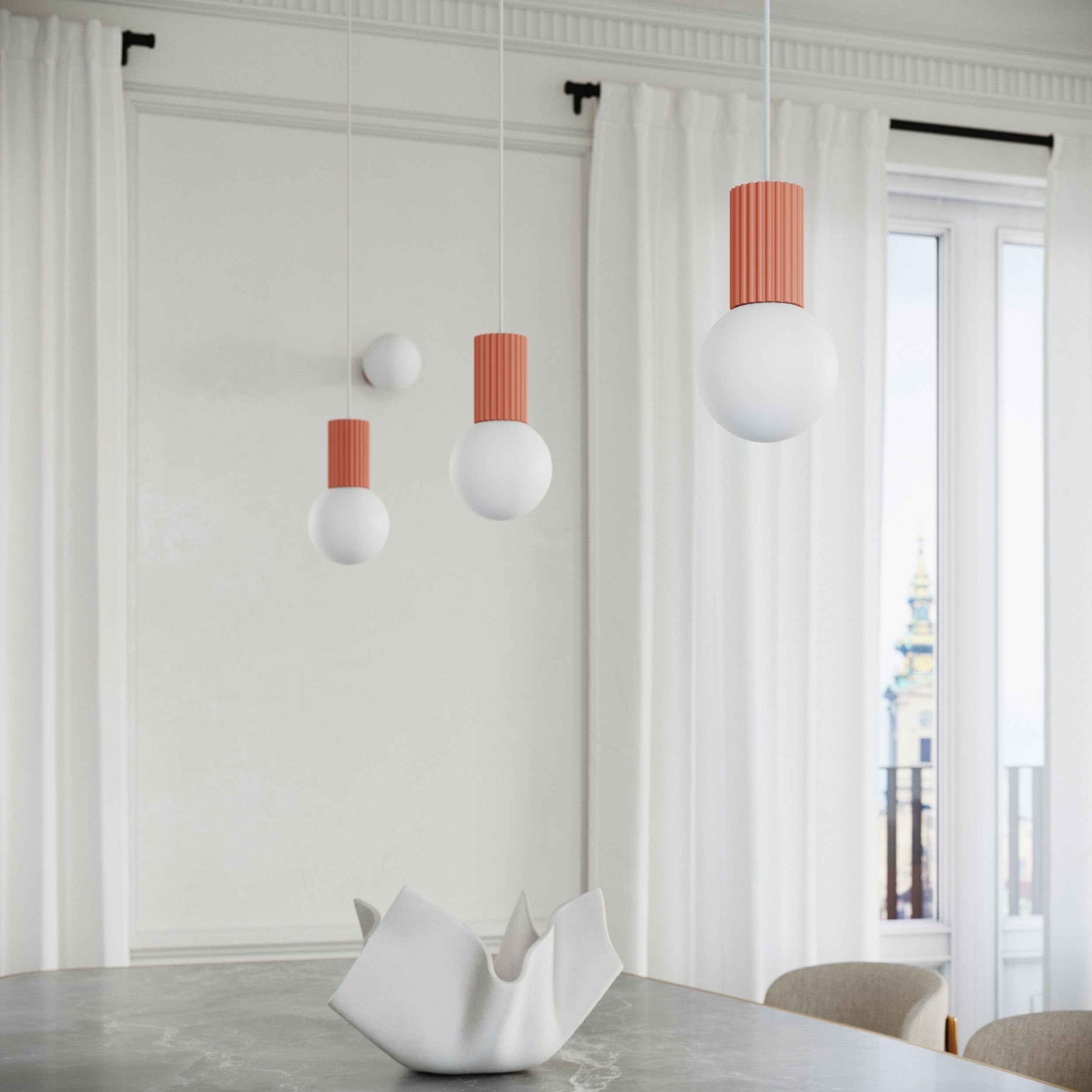 Lampa wisząca Halo 1 brzoskwiniowa