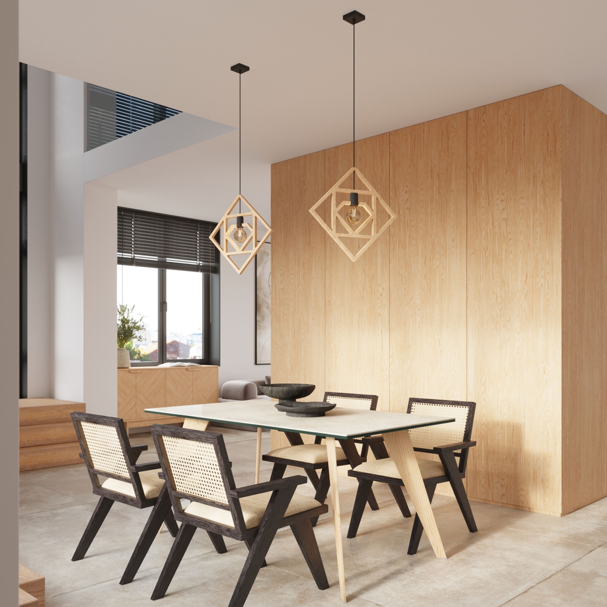 Lampa wisząca Caro drewno bukowe