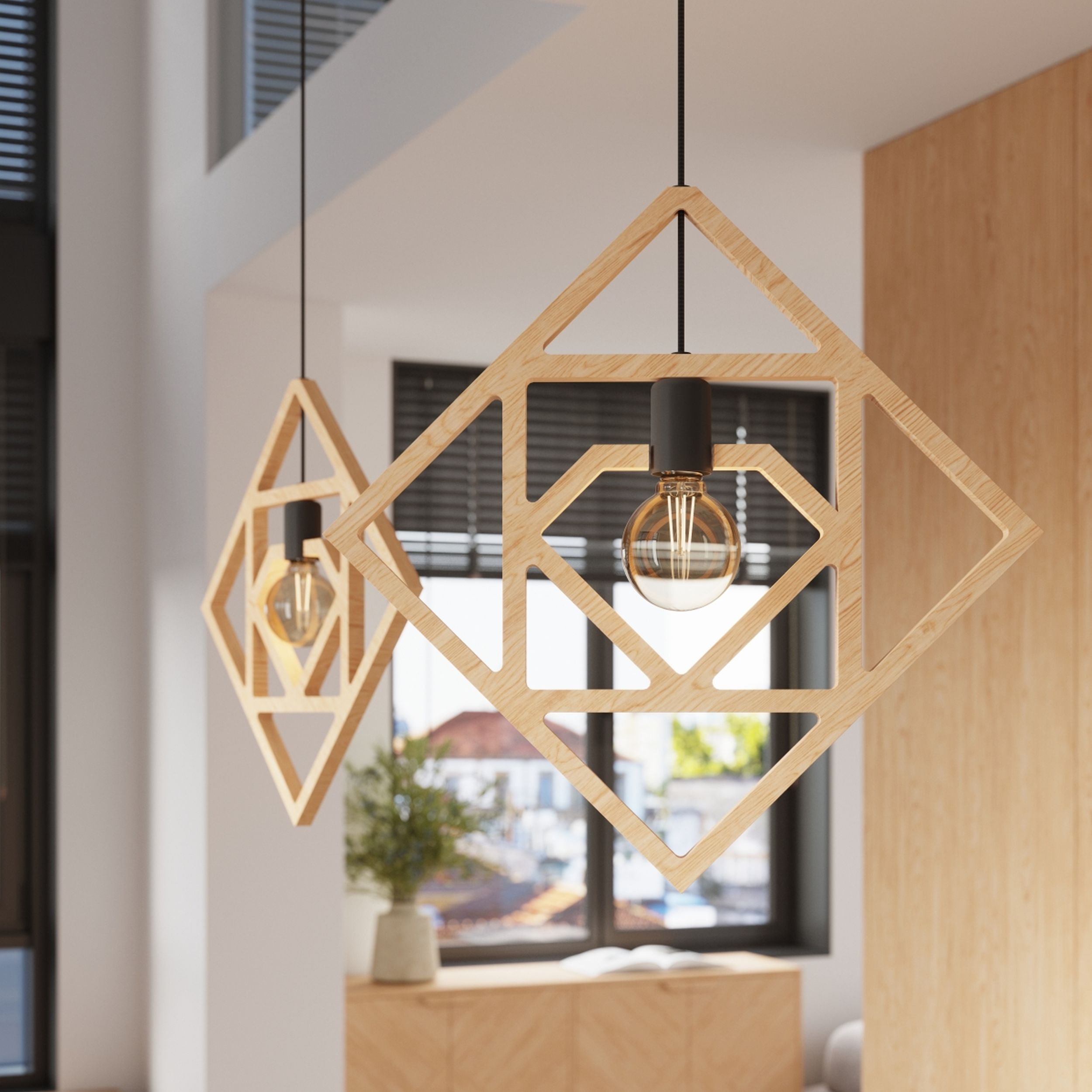 Lampa wisząca Caro drewno bukowe