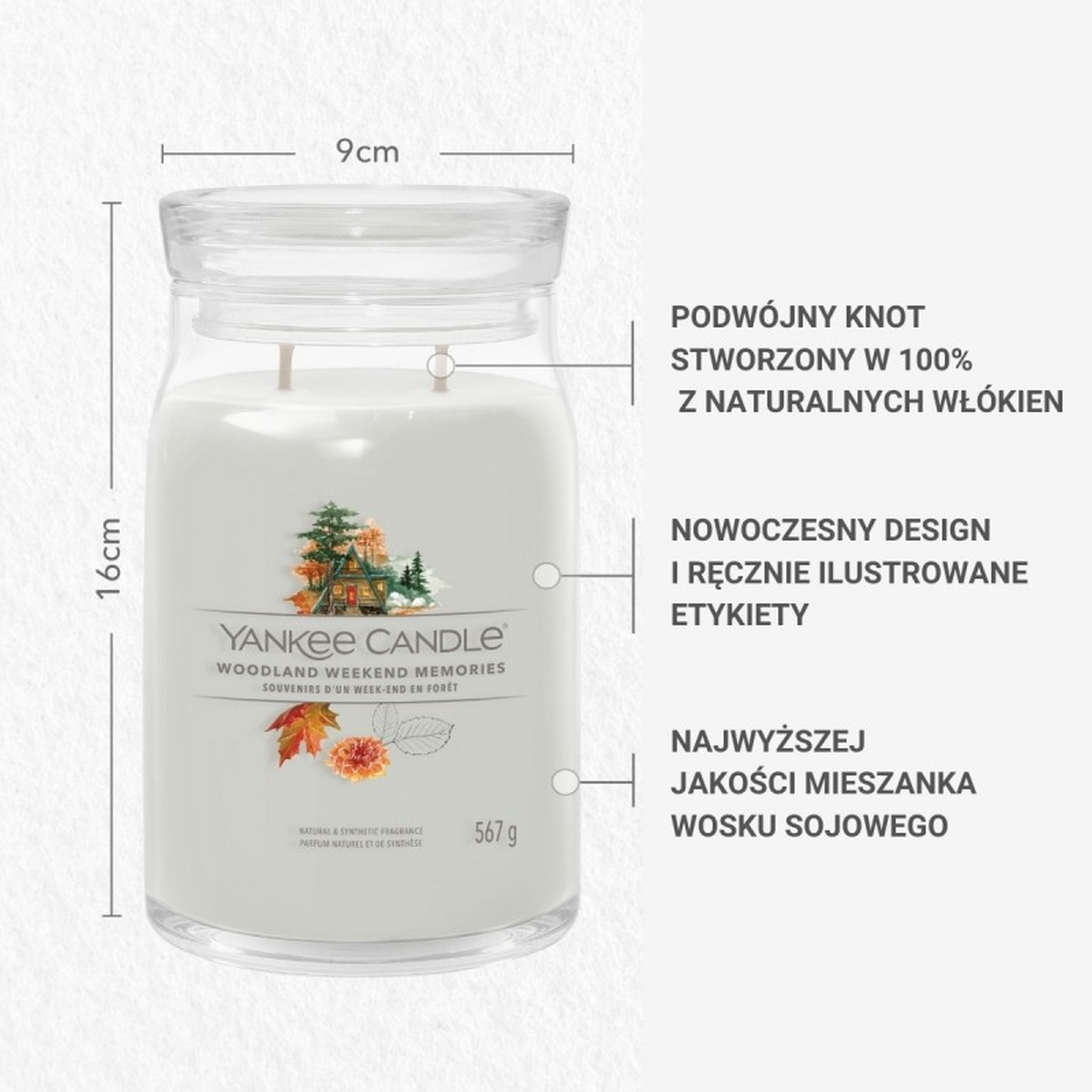 Świeca zapachowa Yankee Candle Woodland Weekend Memories 567 g