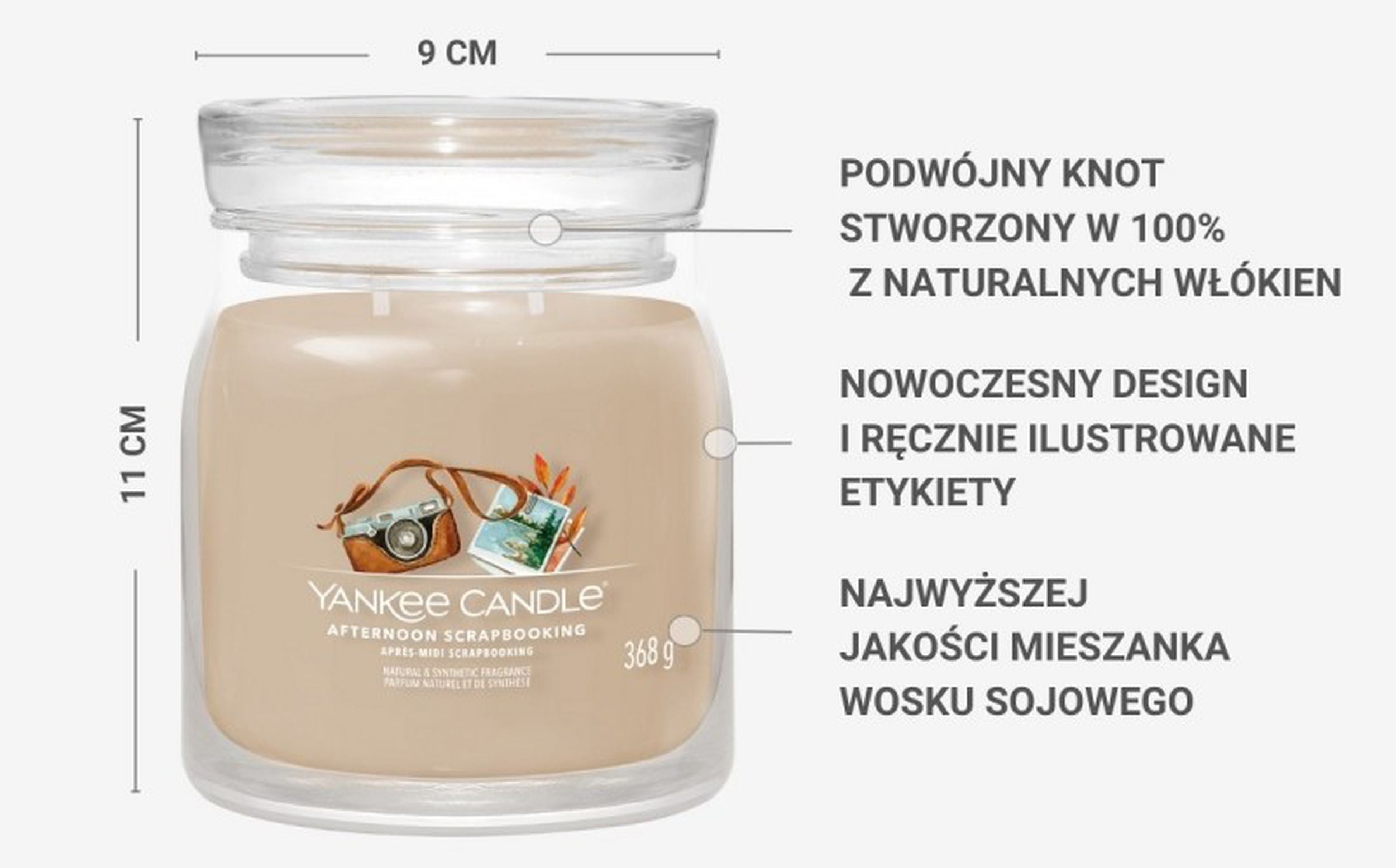 Świeca zapachowa Yankee Candle Afternoon Scrapbooking 368 g