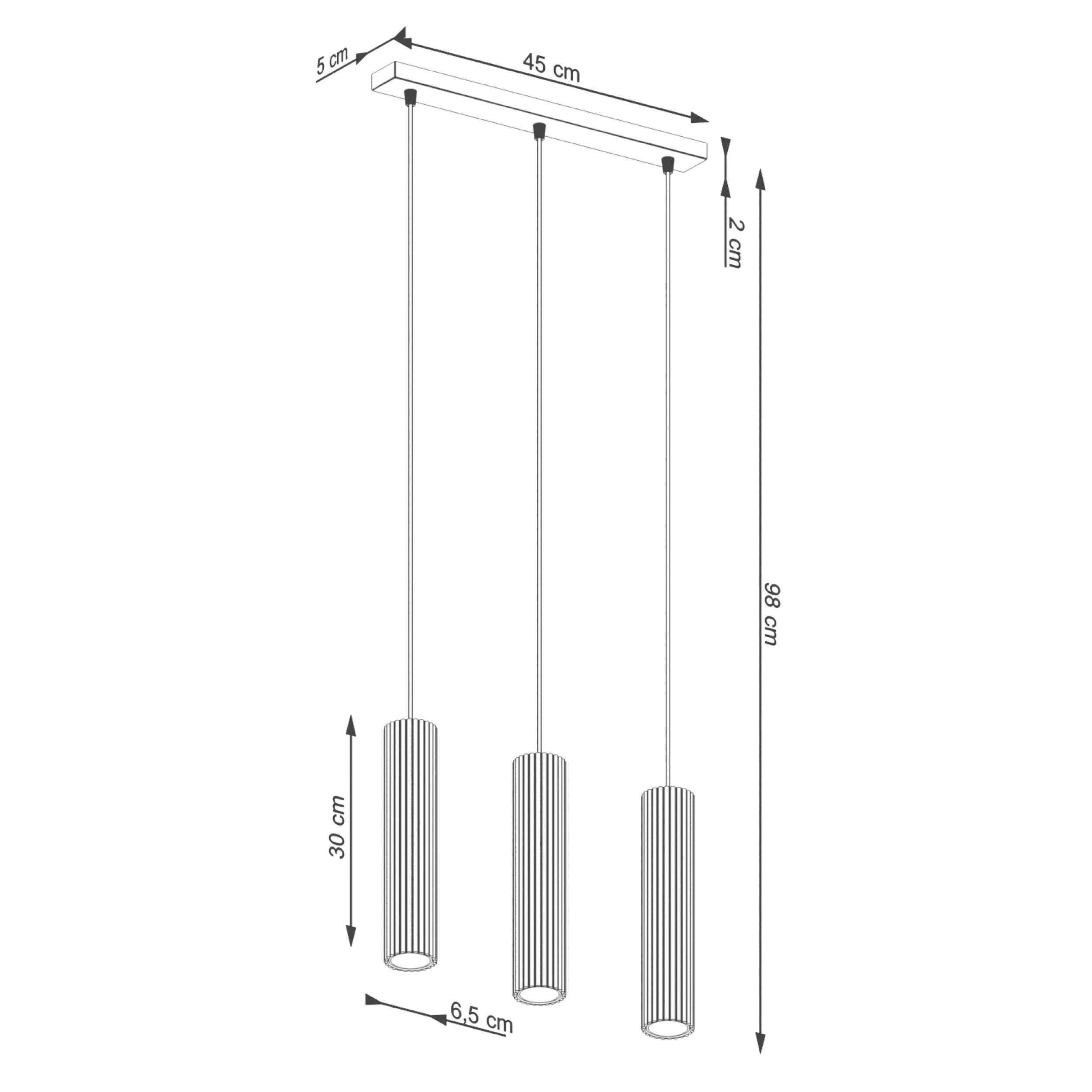 Lampa wisząca Karbon 3L taupe