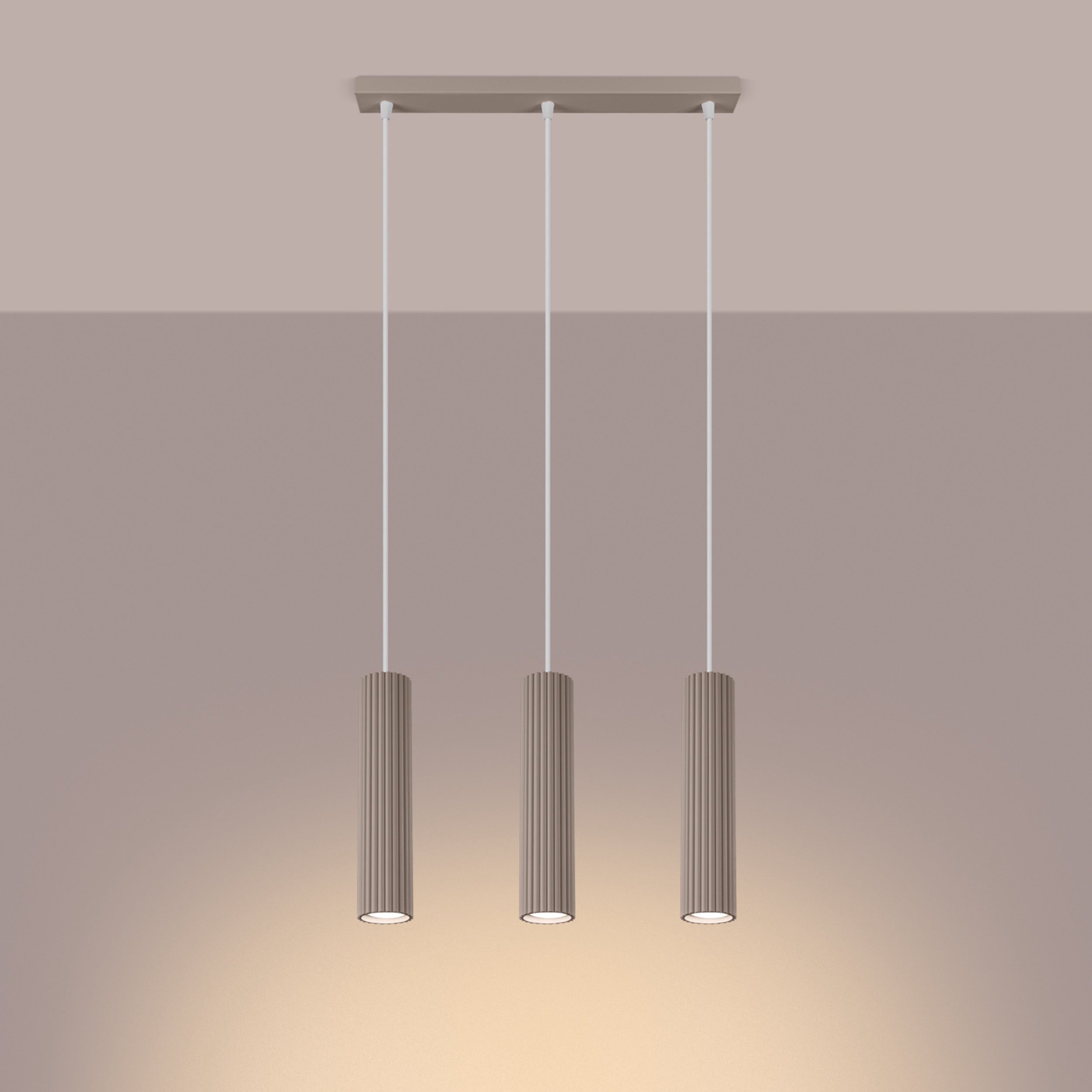 Lampa wisząca Karbon 3L taupe
