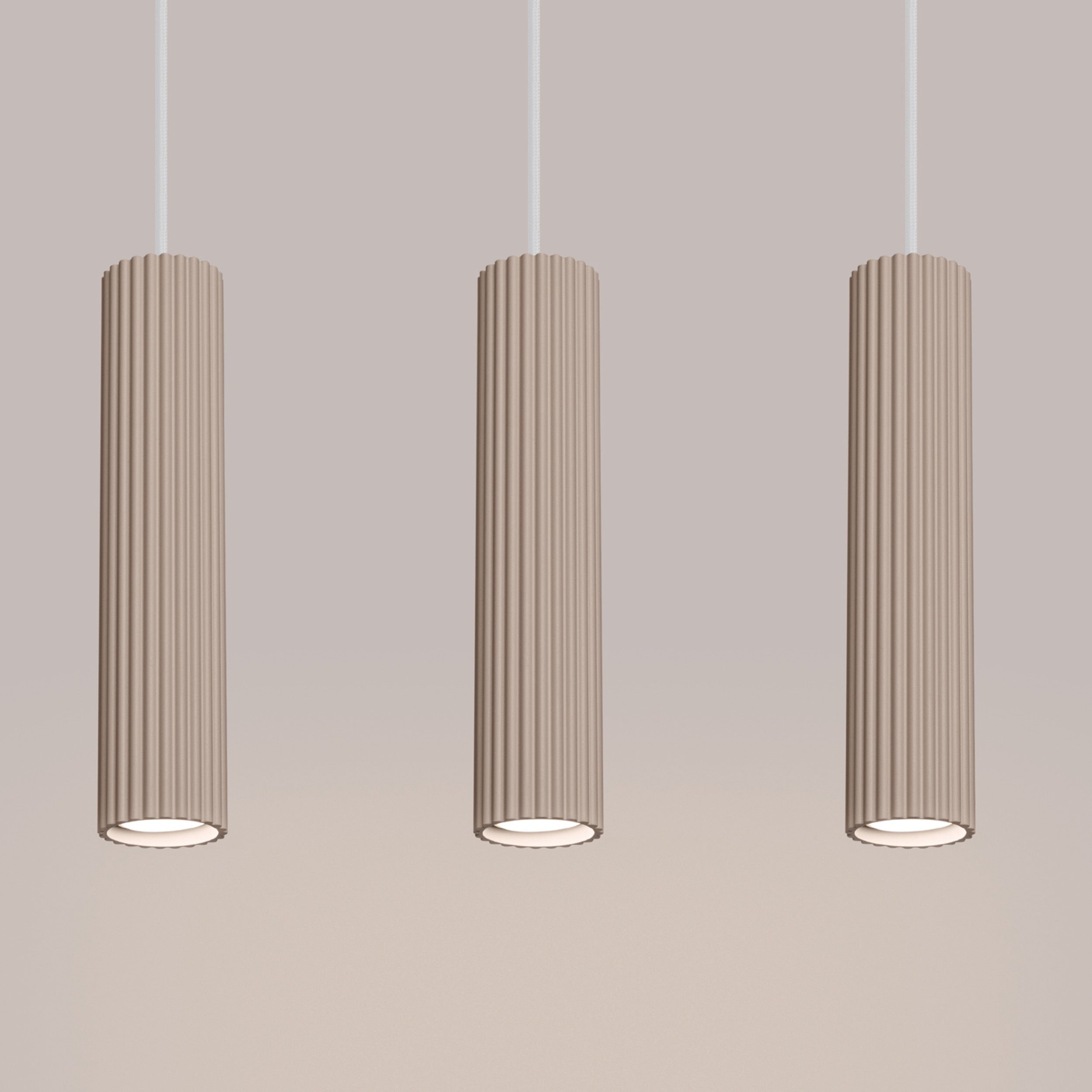 Lampa wisząca Karbon 3L taupe