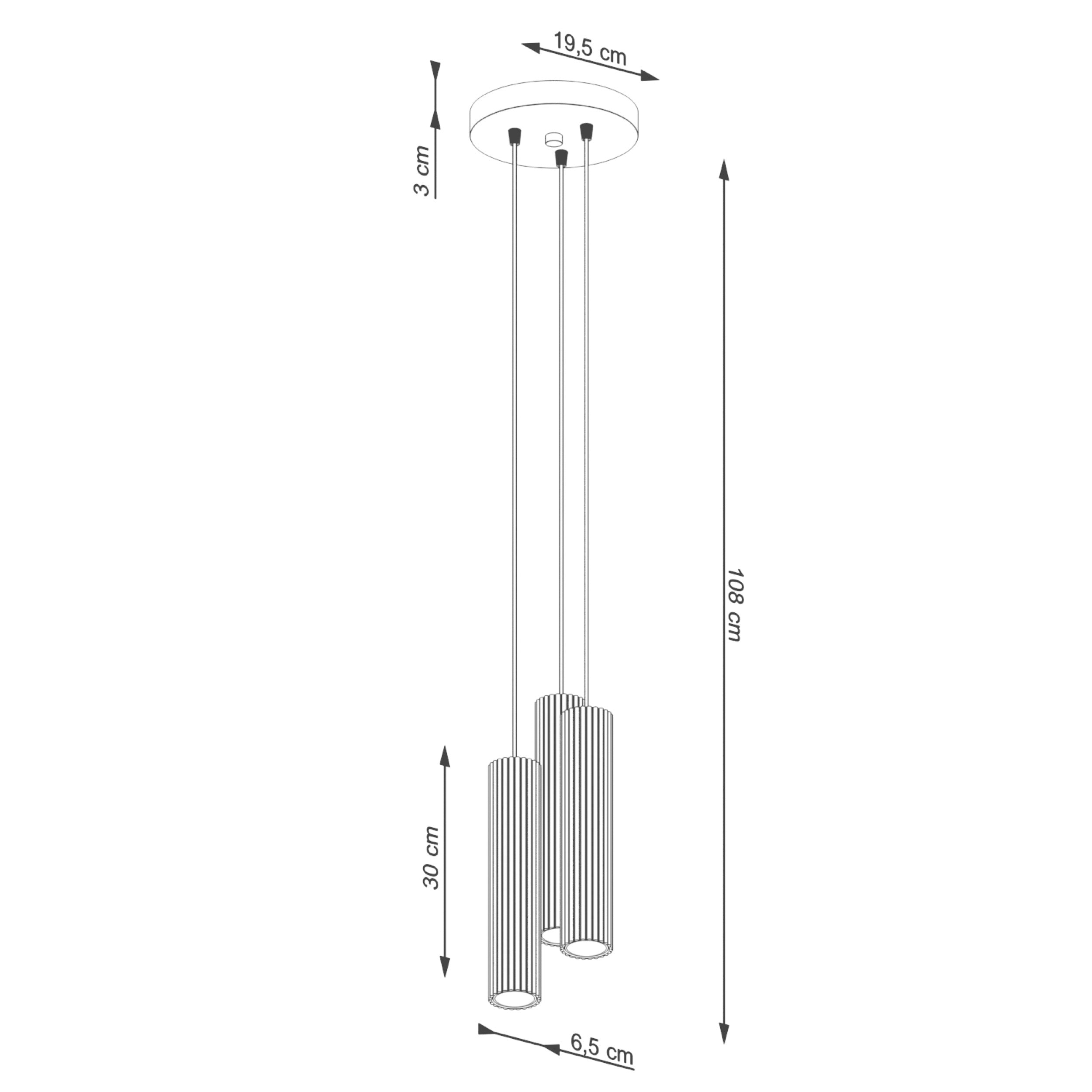 Lampa wisząca Karbon 3P taupe