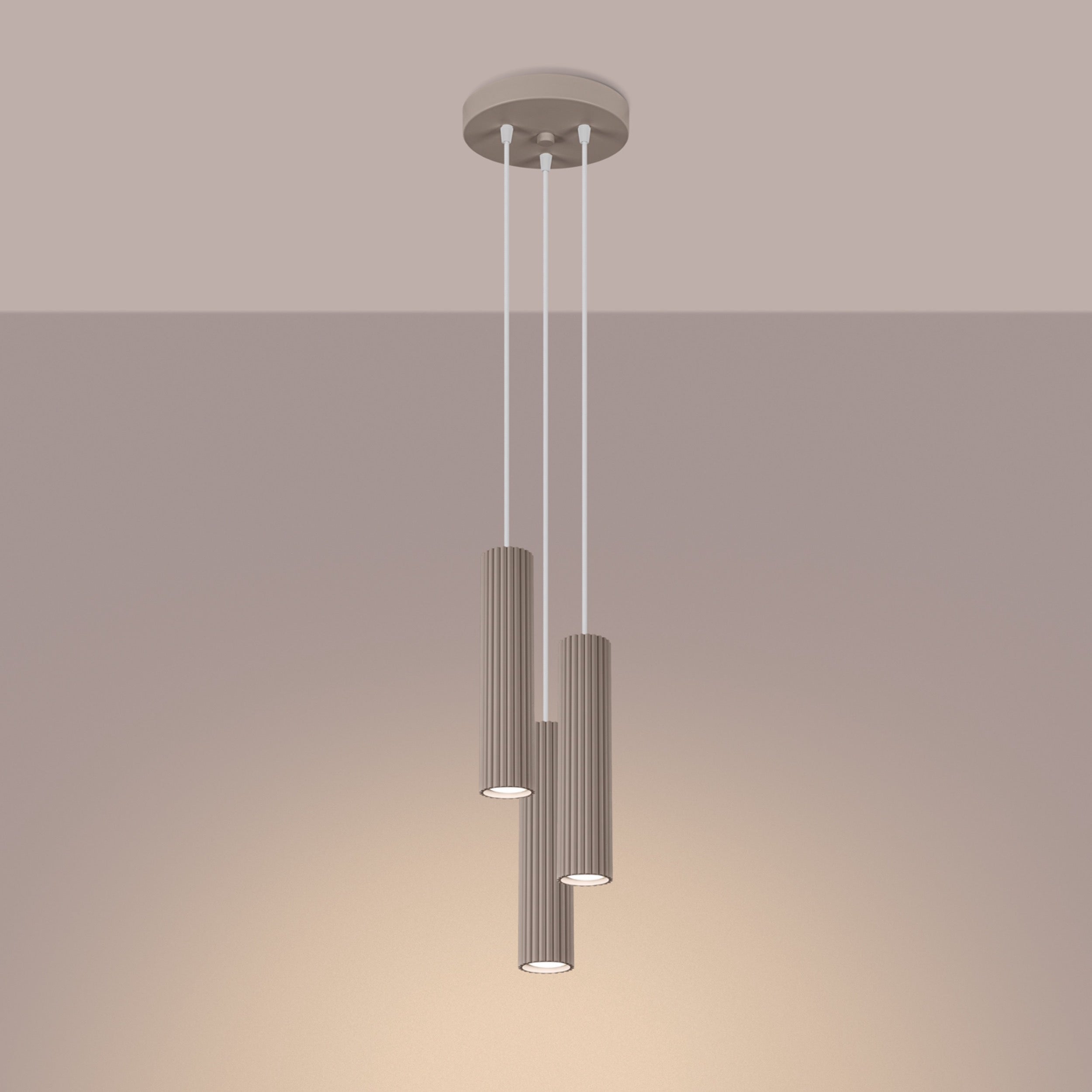 Lampa wisząca Karbon 3P taupe