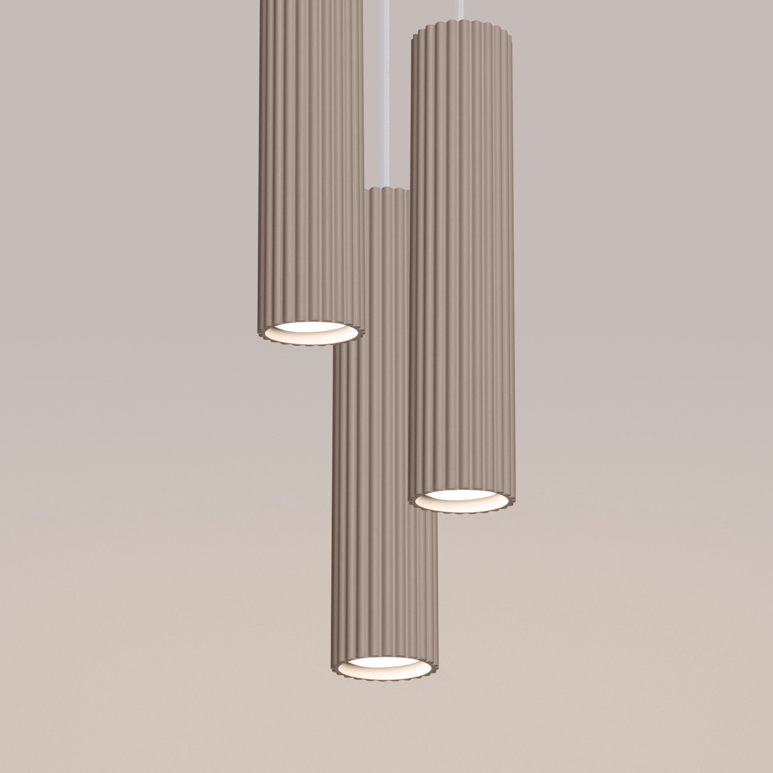 Lampa wisząca Karbon 3P taupe