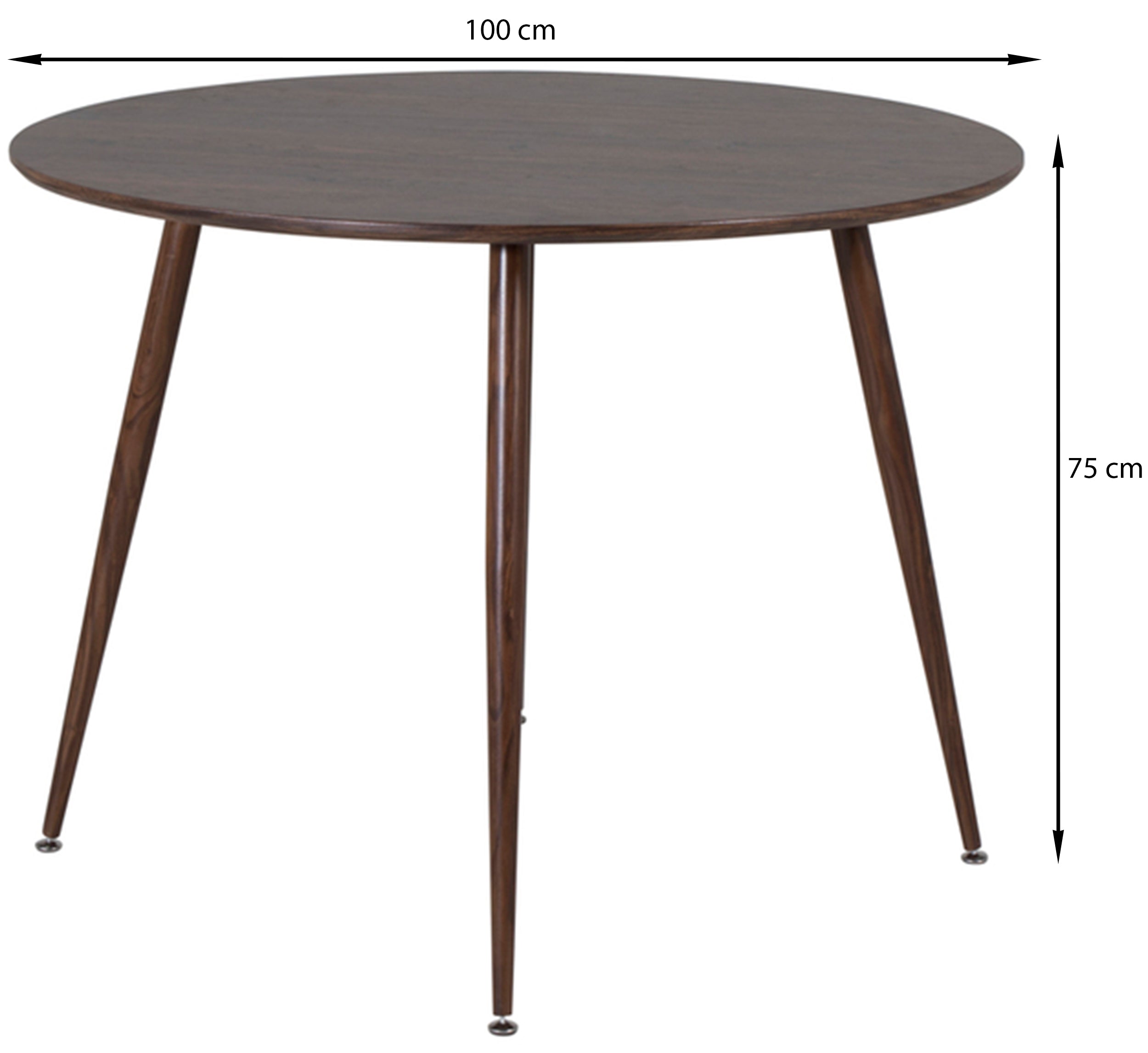 Stół Plaza okrągły blat średnica 100 cm orzech