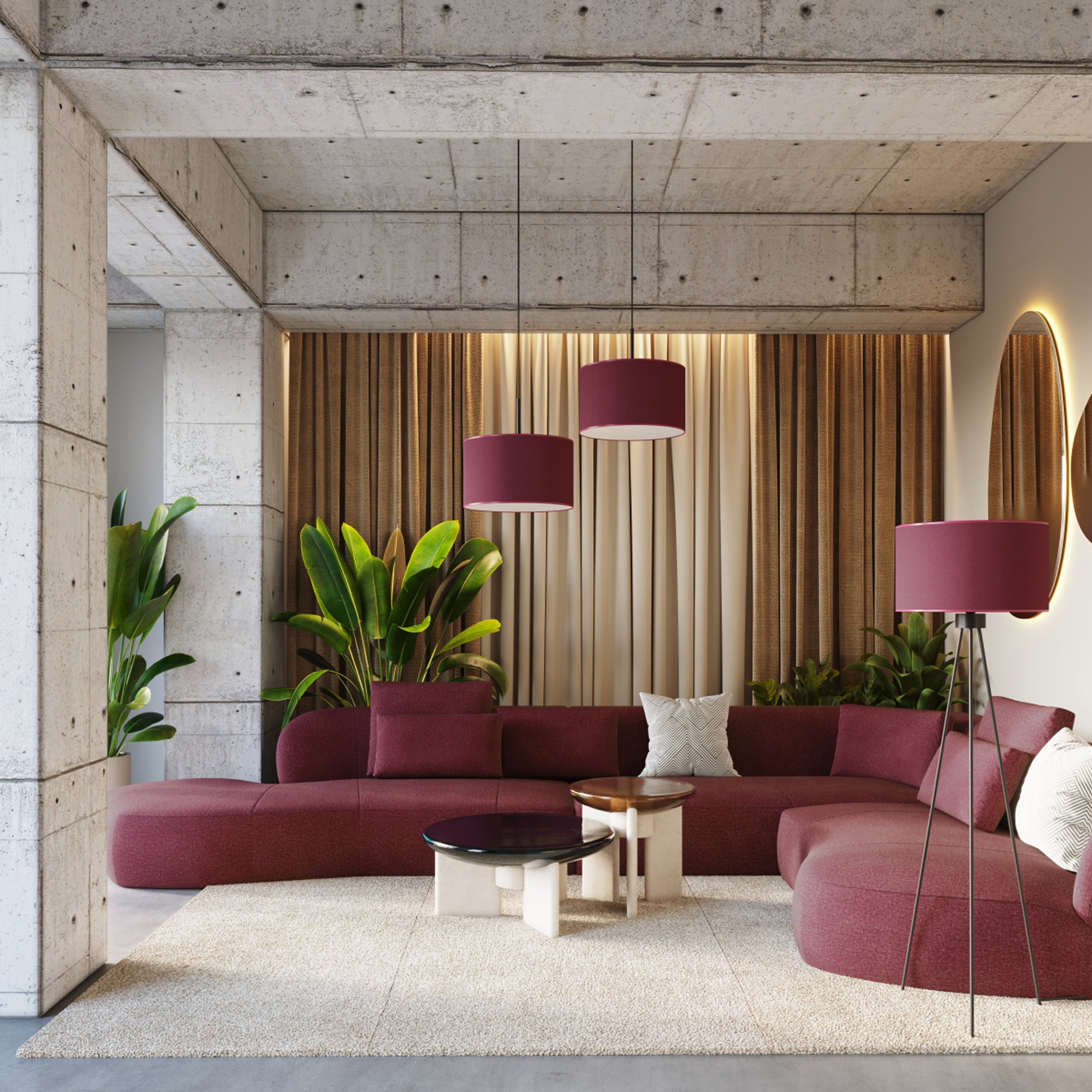 Lampa podłogowa Nevia burgund
