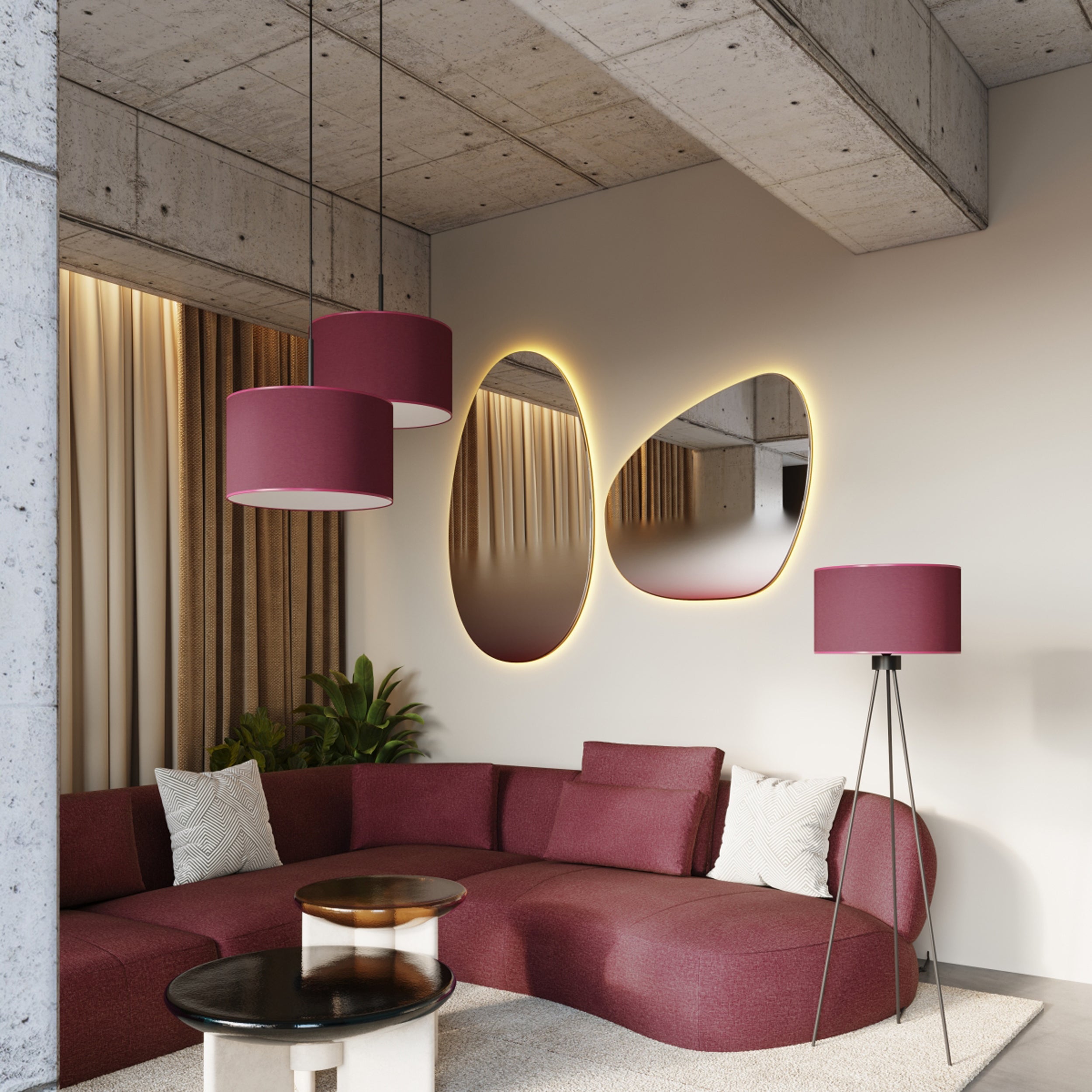 Lampa podłogowa Nevia burgund