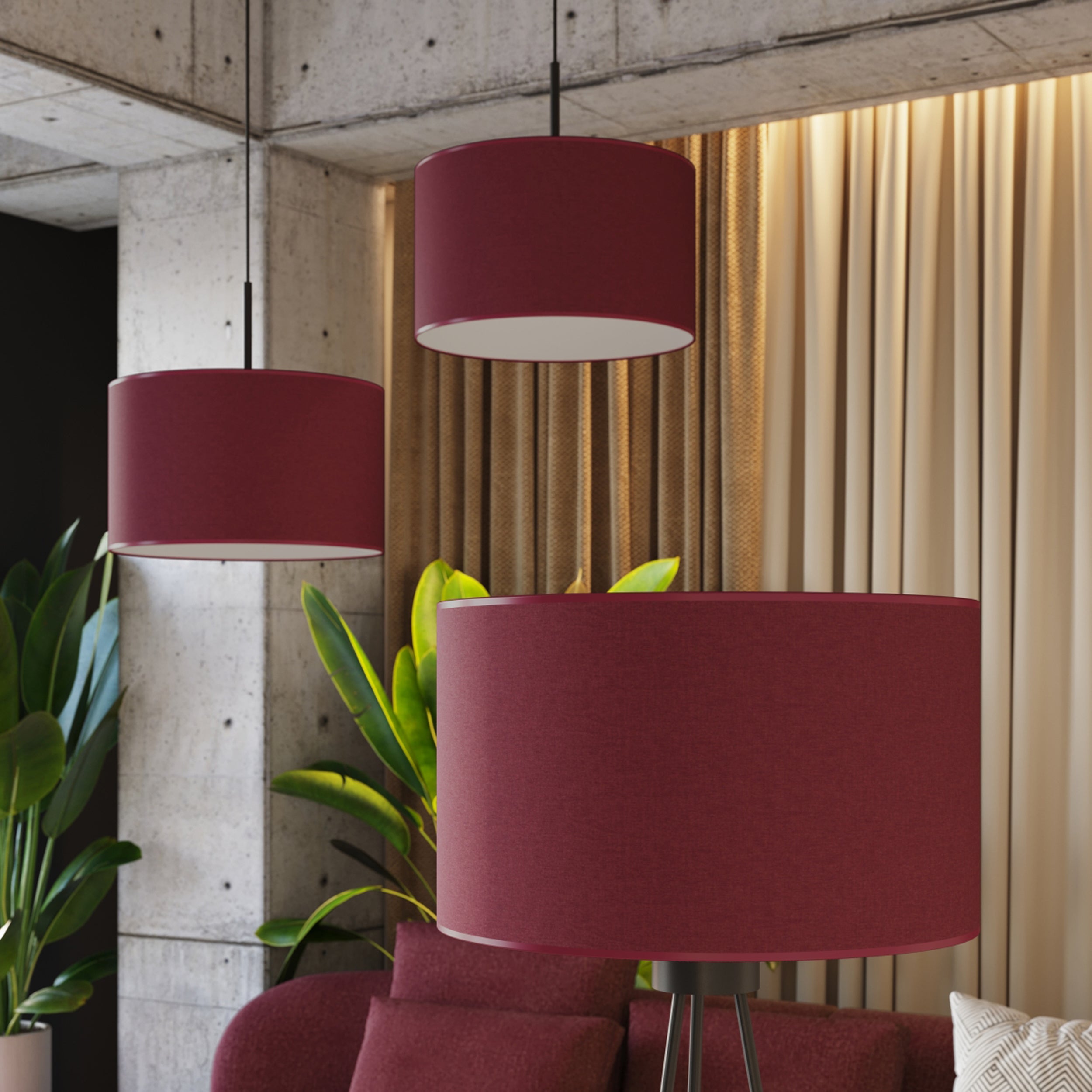 Lampa podłogowa Nevia burgund