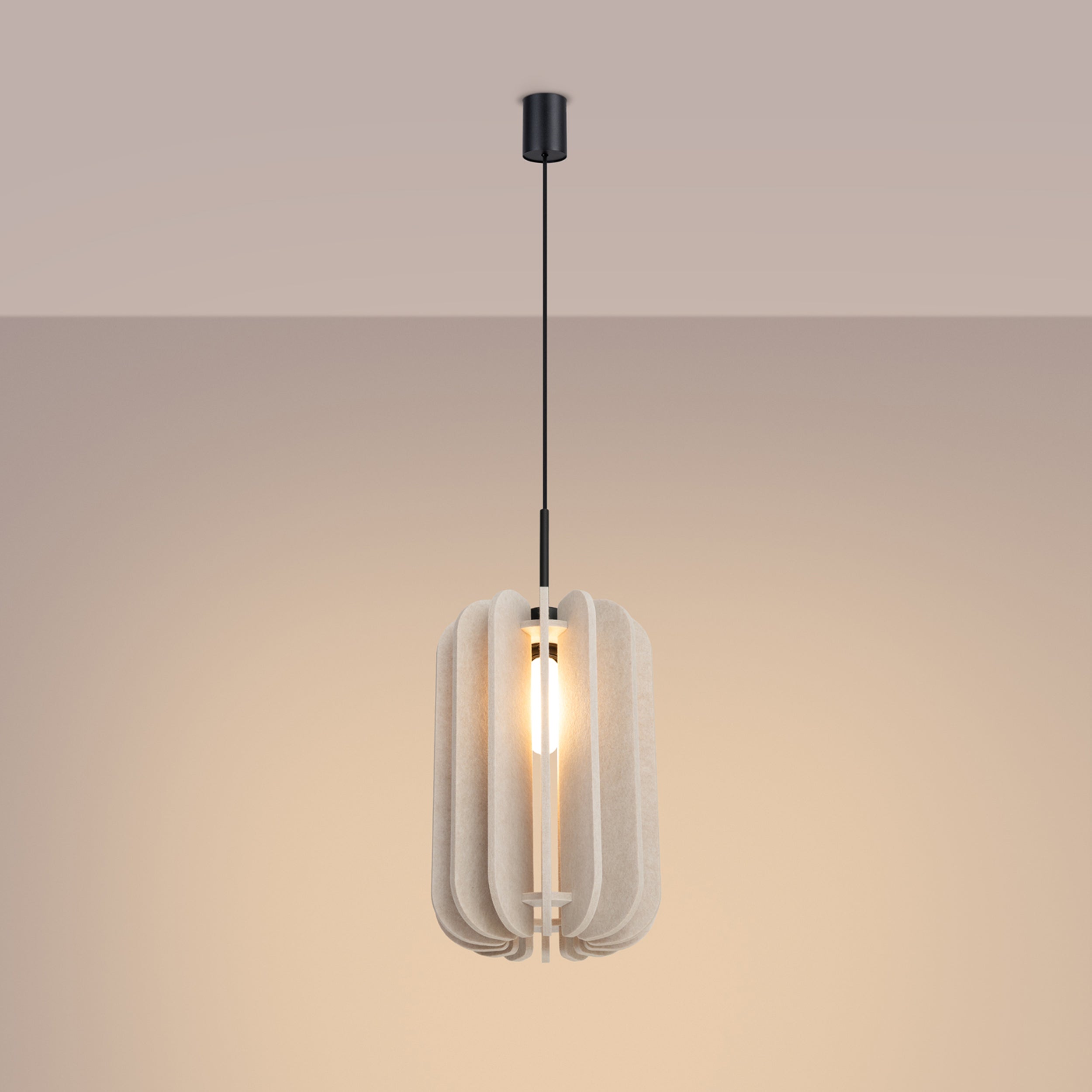 Lampa wisząca z filcu Mula 27 cm beżowa