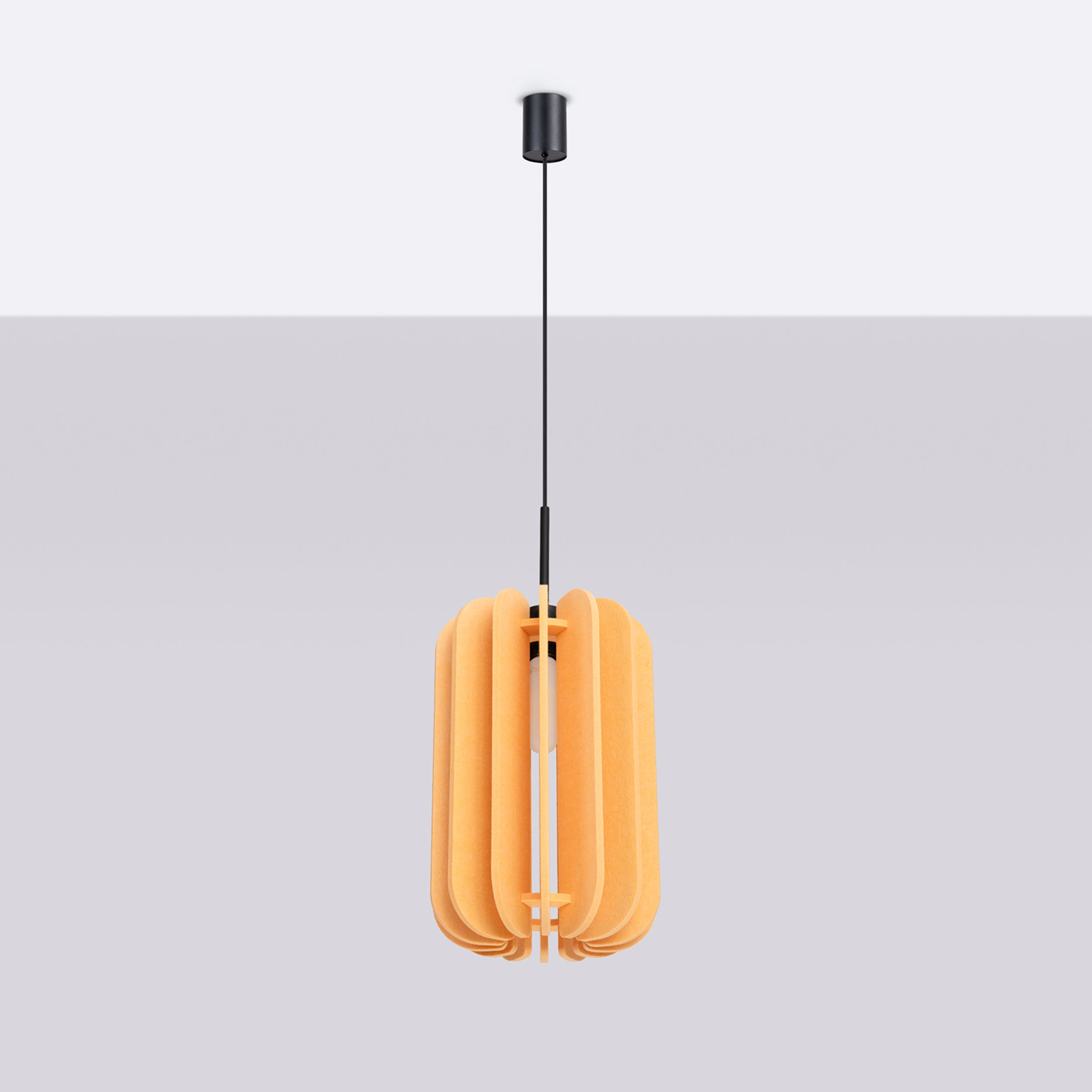 Lampa wisząca z filcu Mula 27 cm żółta