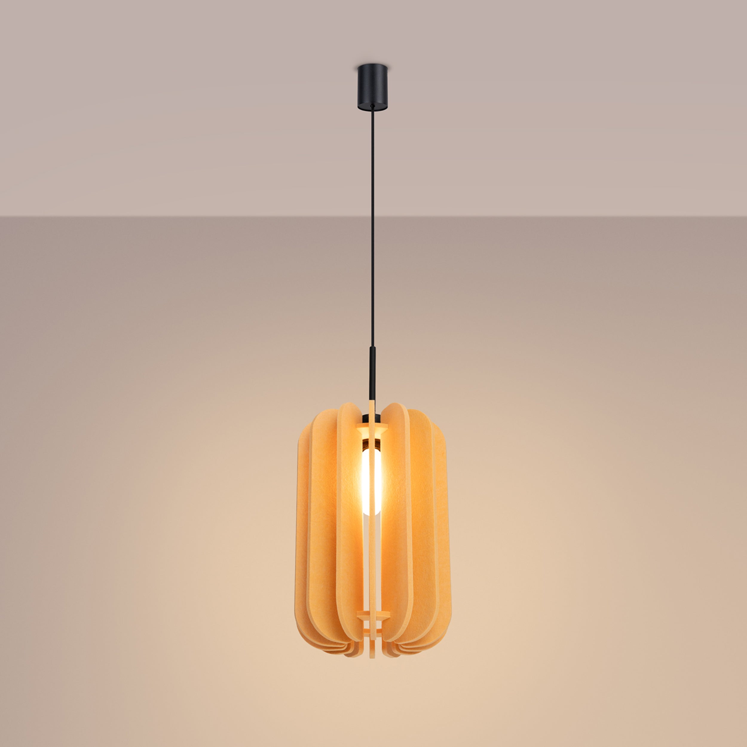 Lampa wisząca z filcu Mula 27 cm żółta
