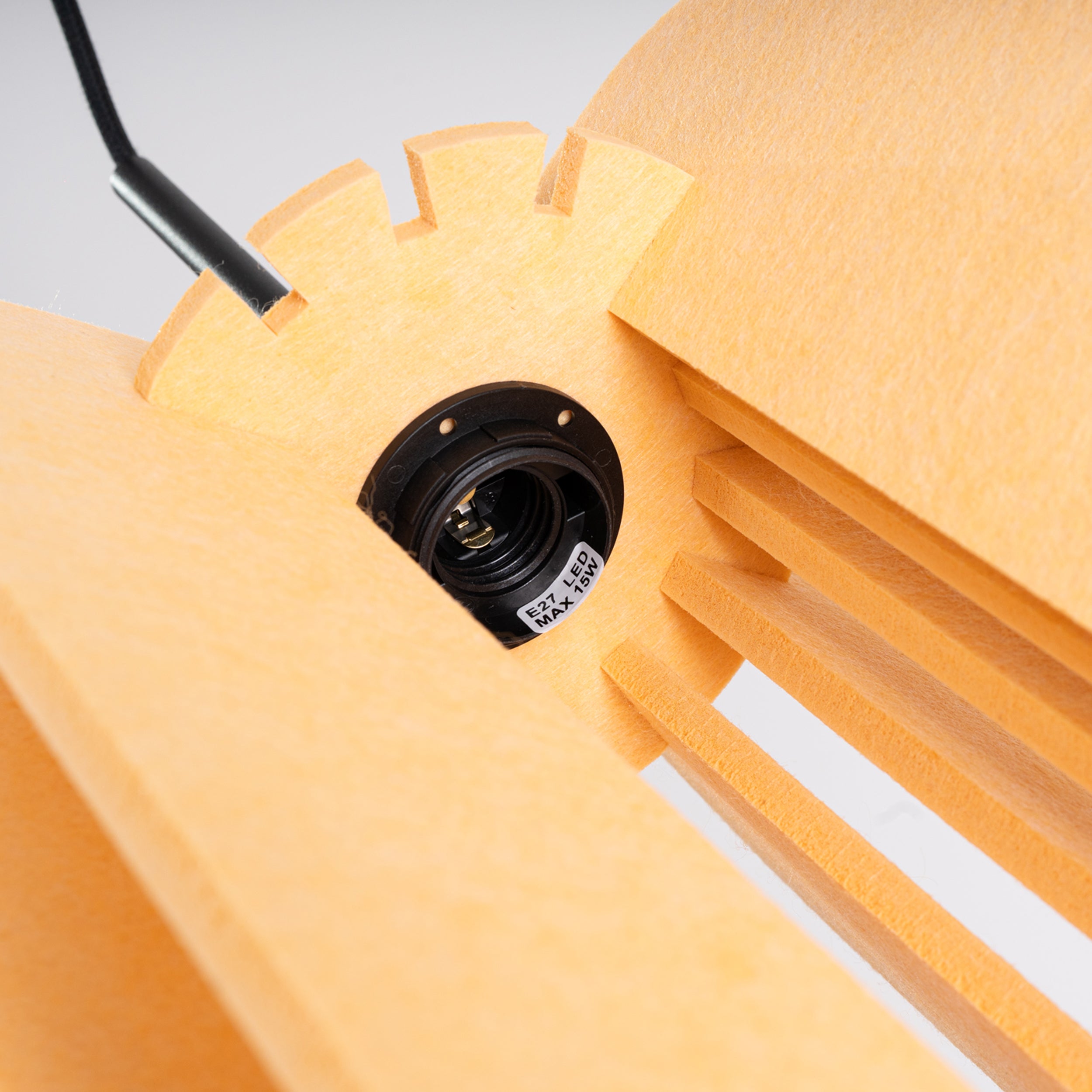 Lampa wisząca z filcu Mula 27 cm żółta