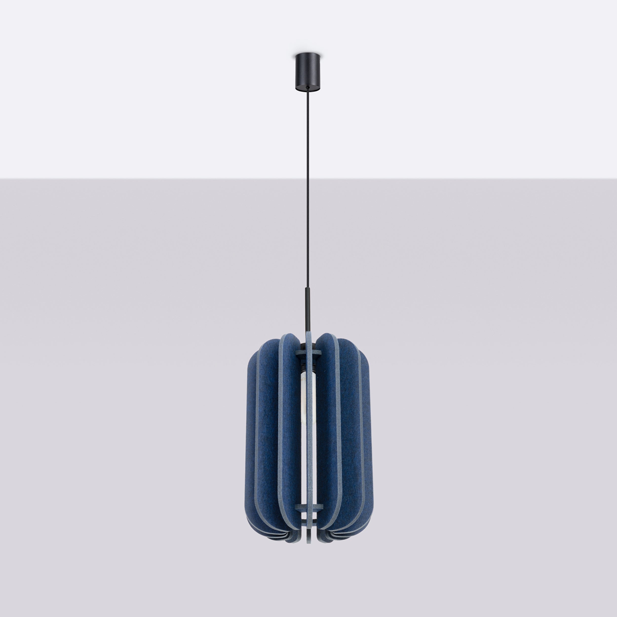 Lampa wisząca z filcu Mula 27 cm granatowa