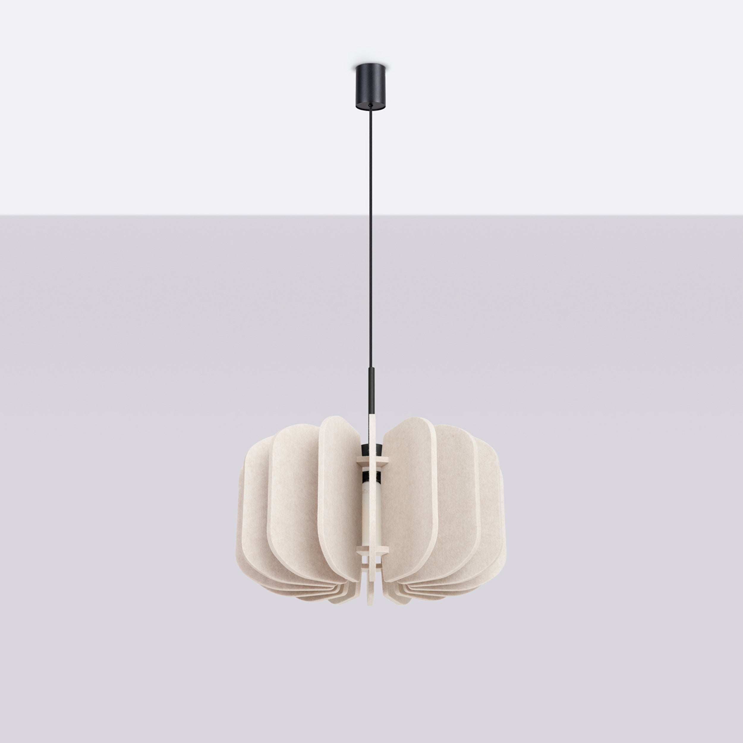 Lampa wisząca z filcu Mula 45 cm beżowa