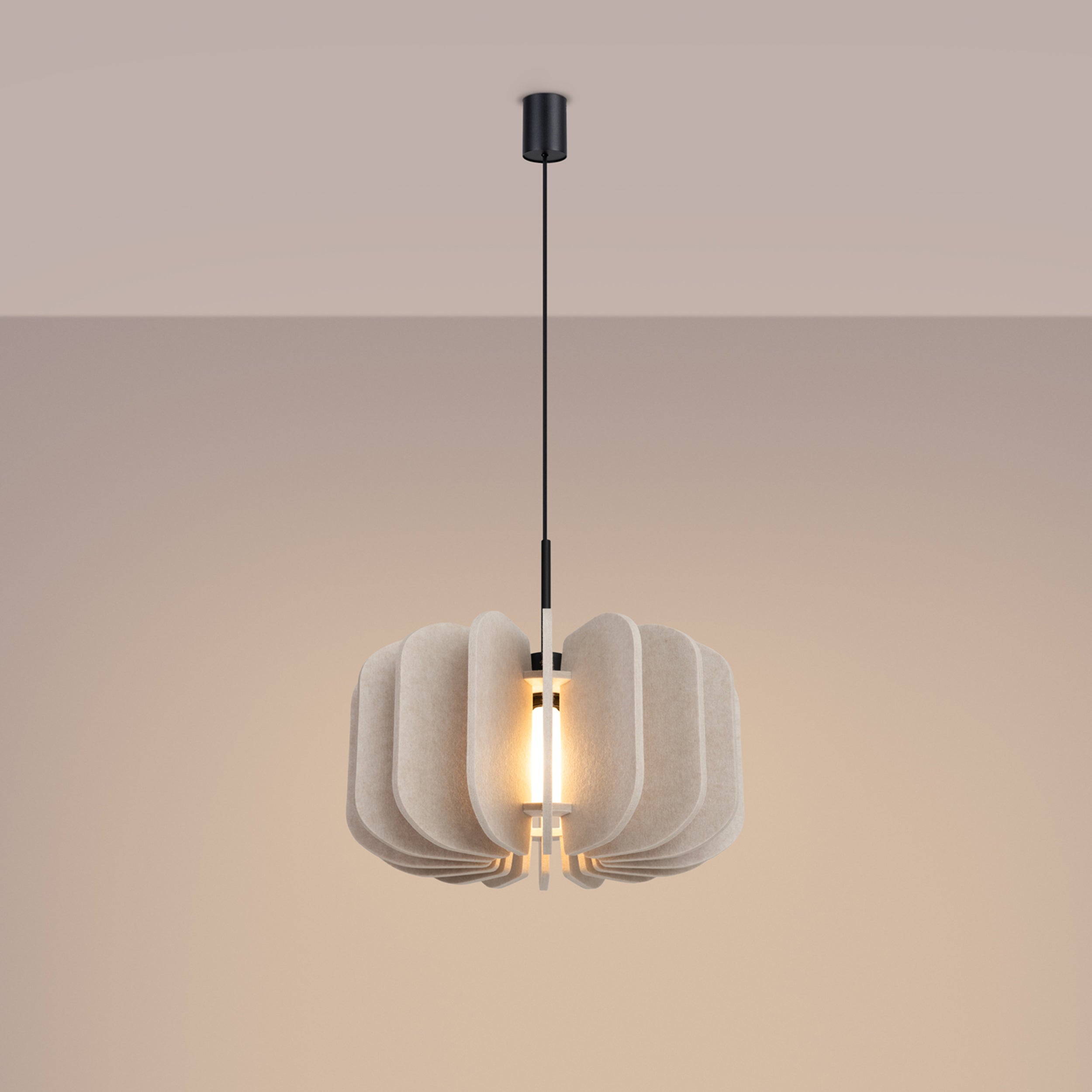 Lampa wisząca z filcu Mula 45 cm beżowa