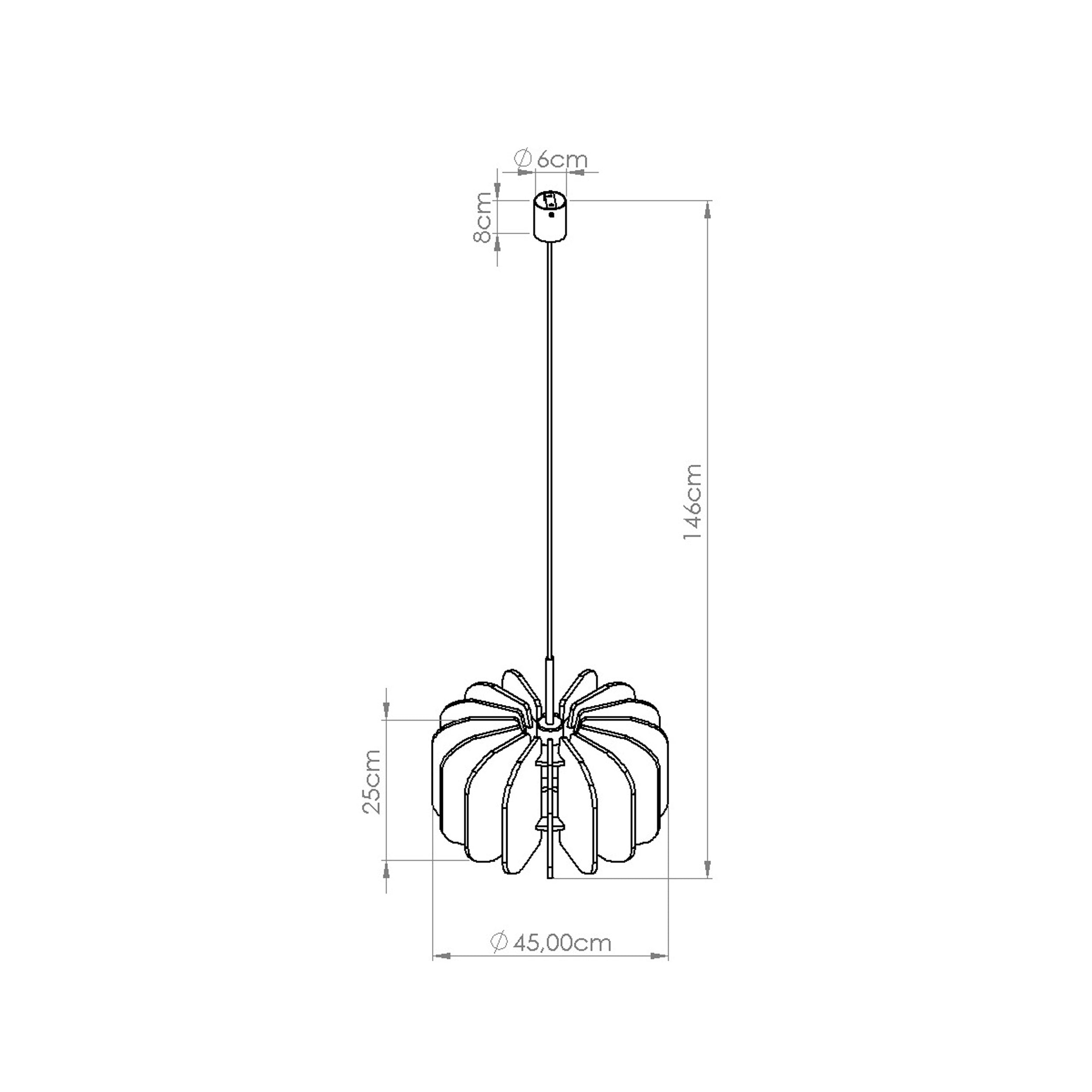 Lampa wisząca z filcu Mula 45 cm żółta