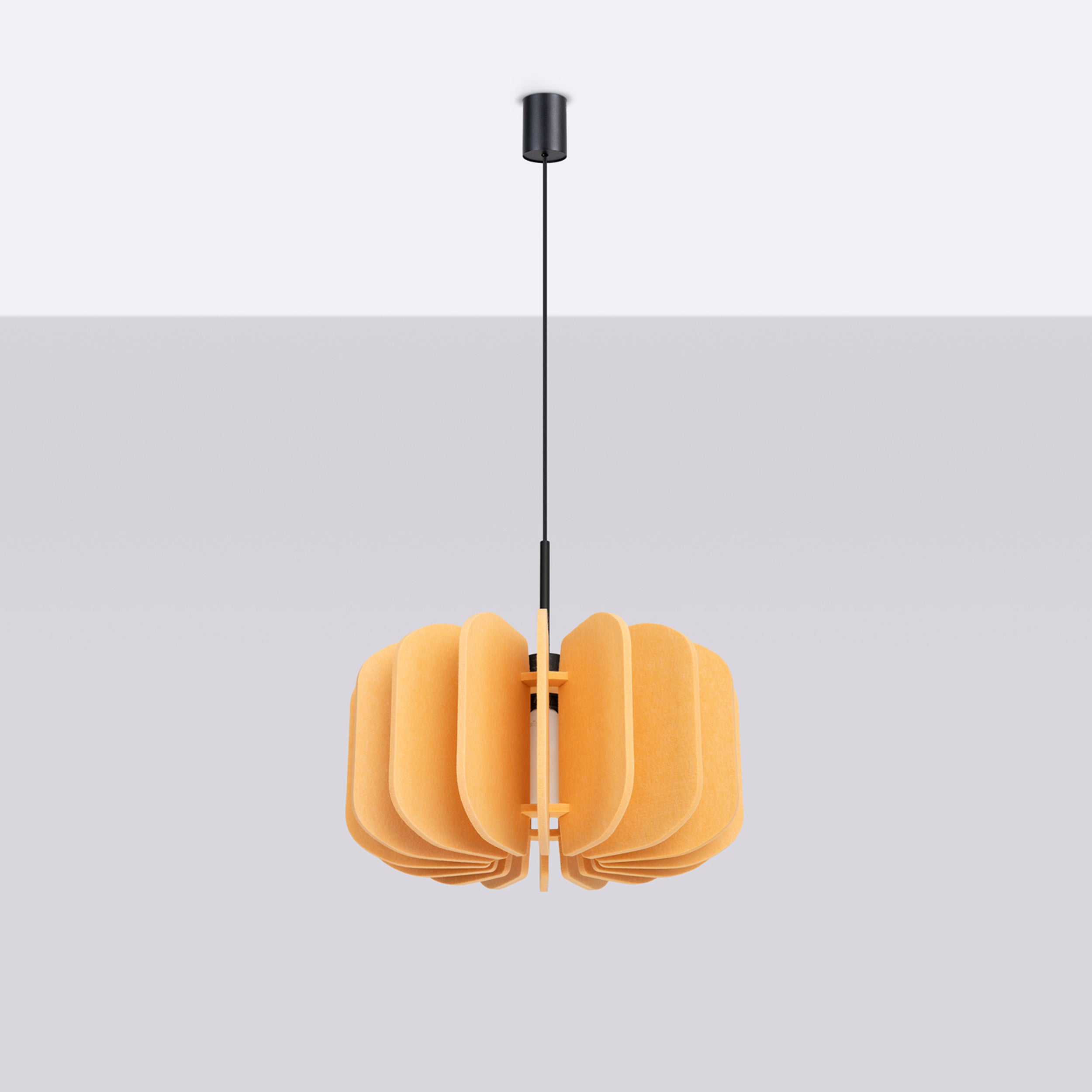 Lampa wisząca z filcu Mula 45 cm żółta