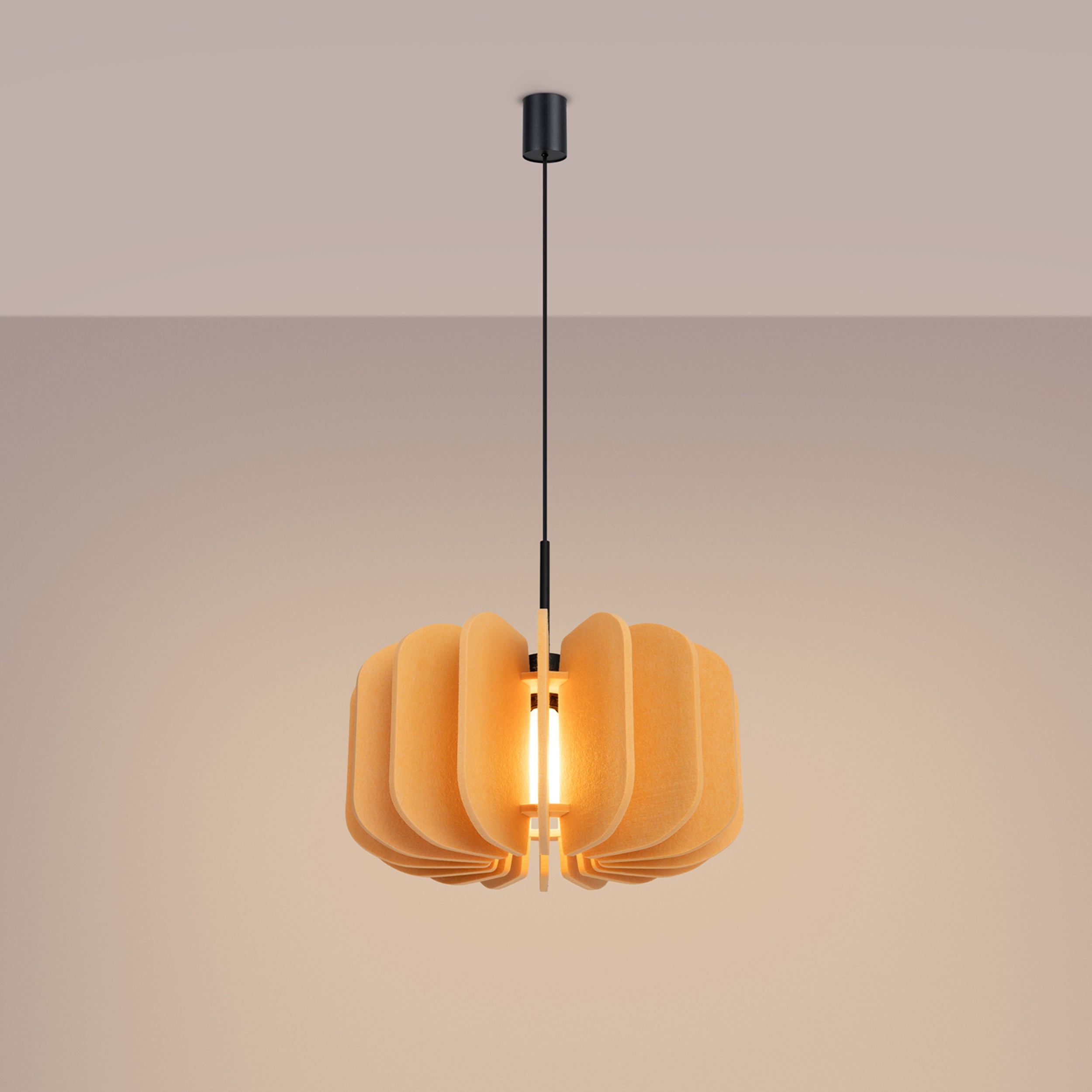 Lampa wisząca z filcu Mula 45 cm żółta
