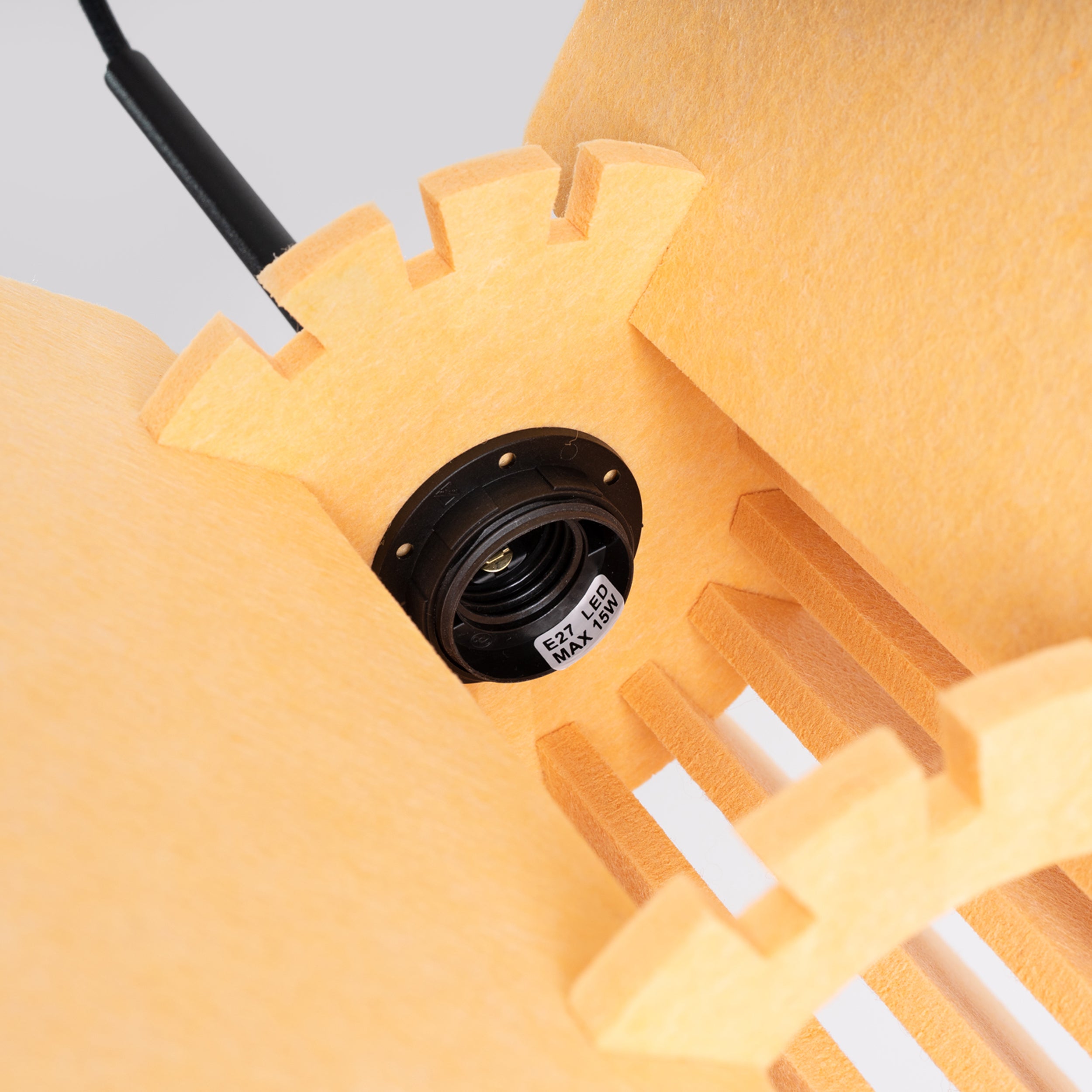 Lampa wisząca z filcu Mula 45 cm żółta