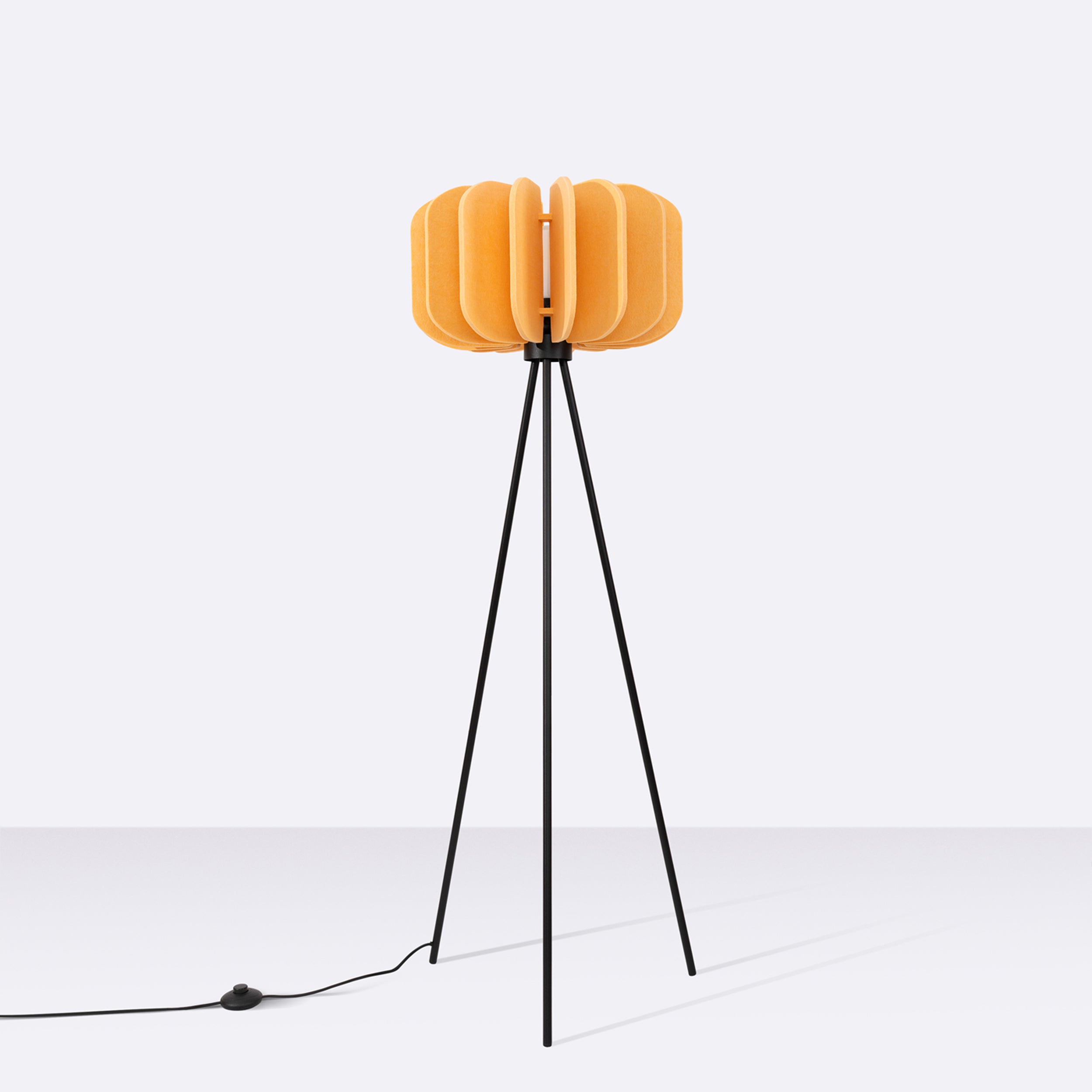 Lampa podłogowa z filcu Mula 45 cm żółta