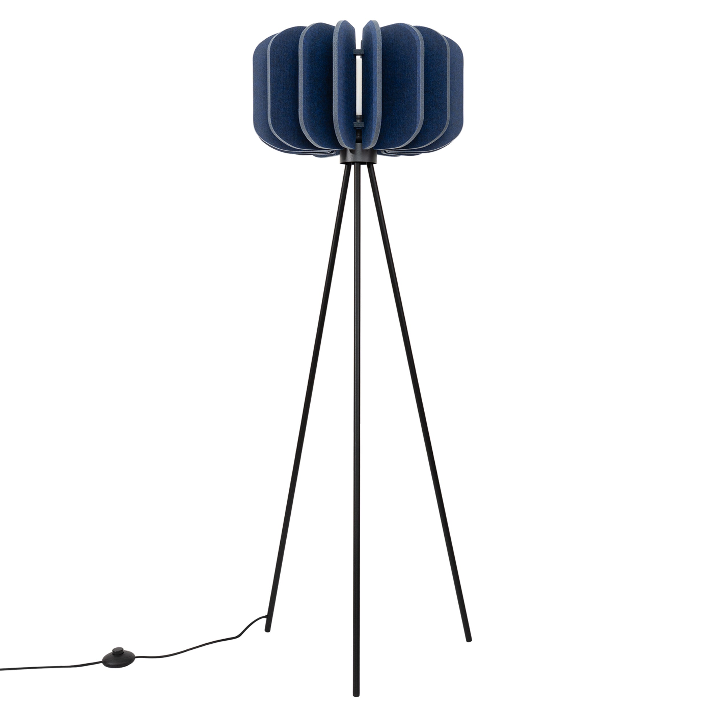 Lampa podłogowa z filcu Mula 45 cm granatowa