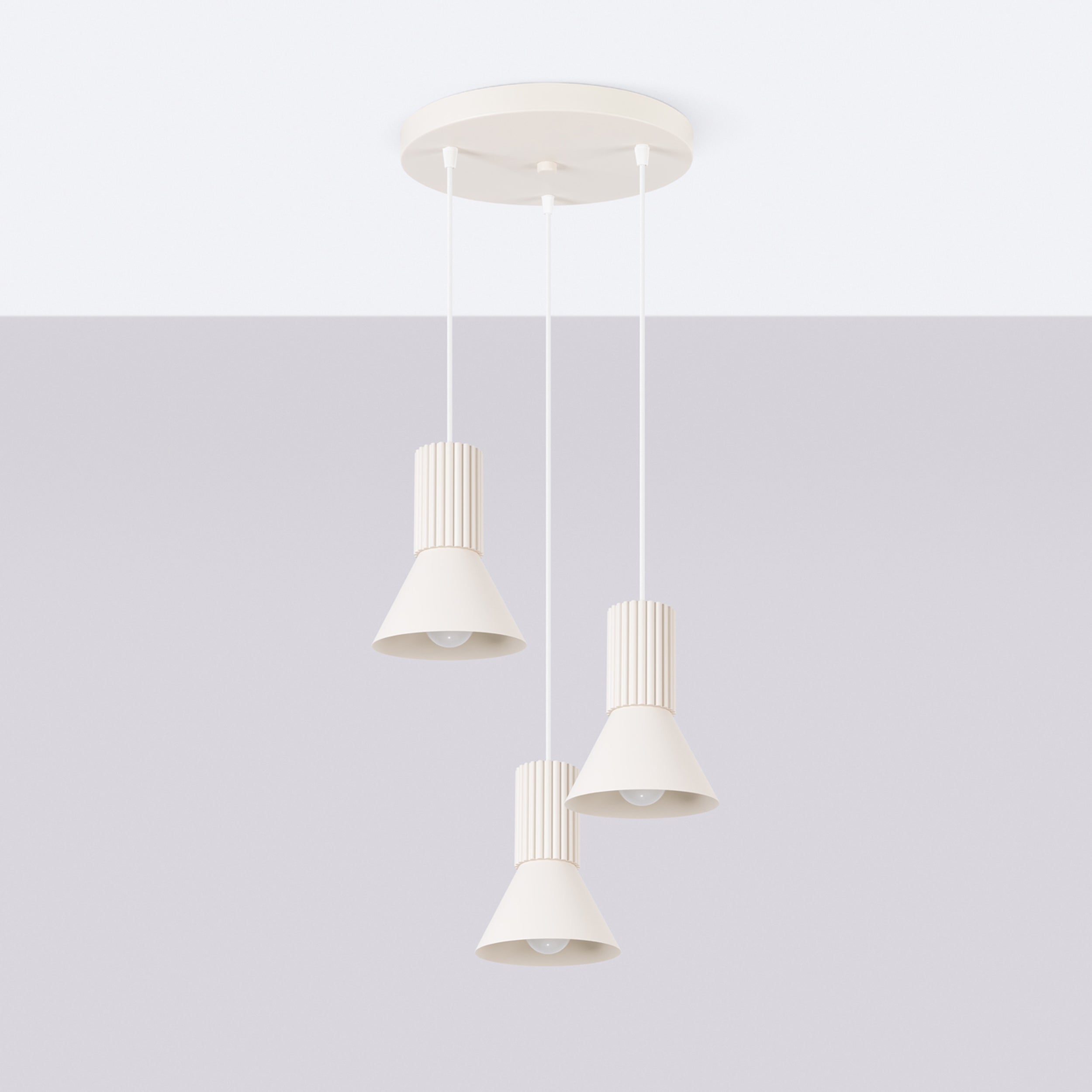 Lampa wisząca Estria x3 beżowa