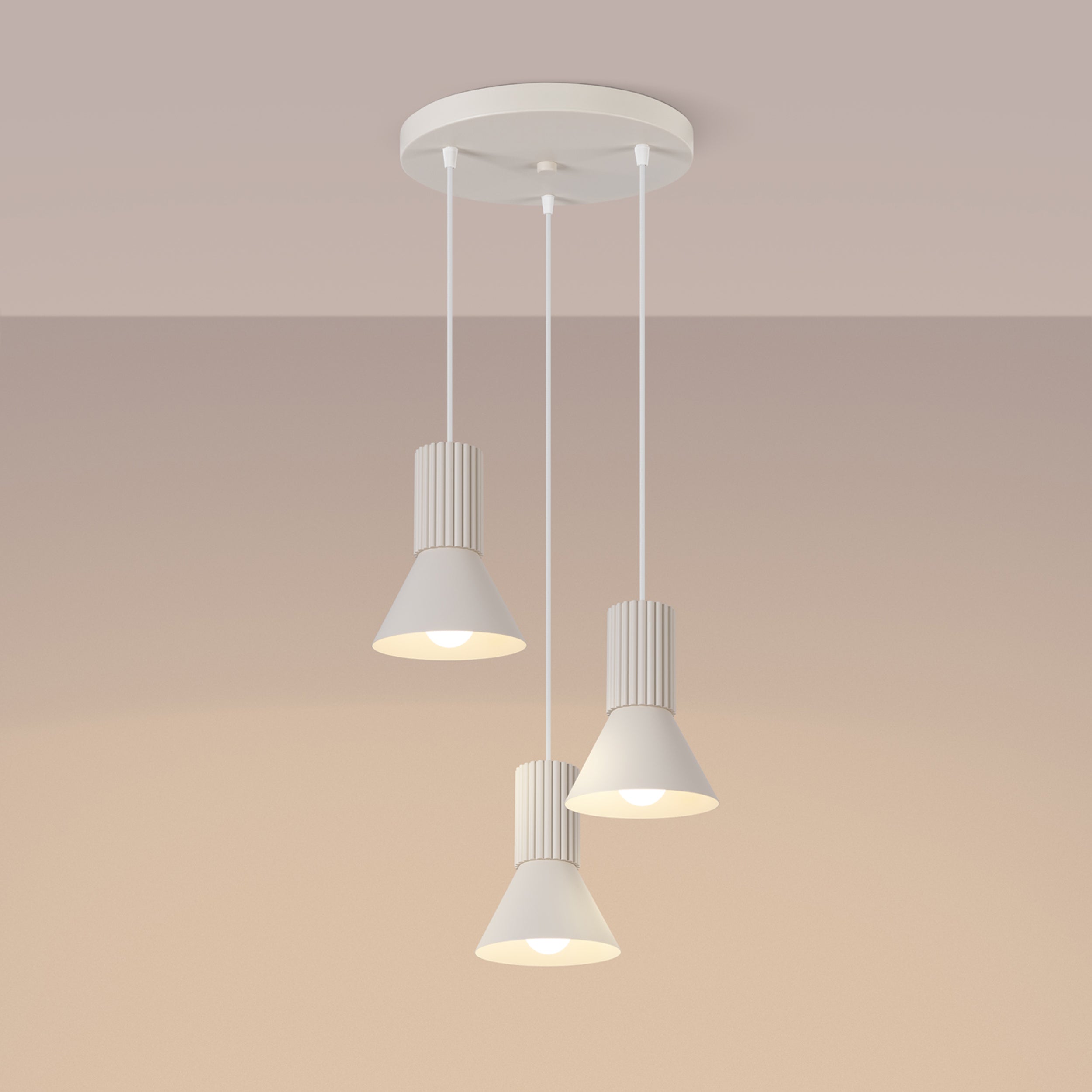Lampa wisząca Estria x3 beżowa