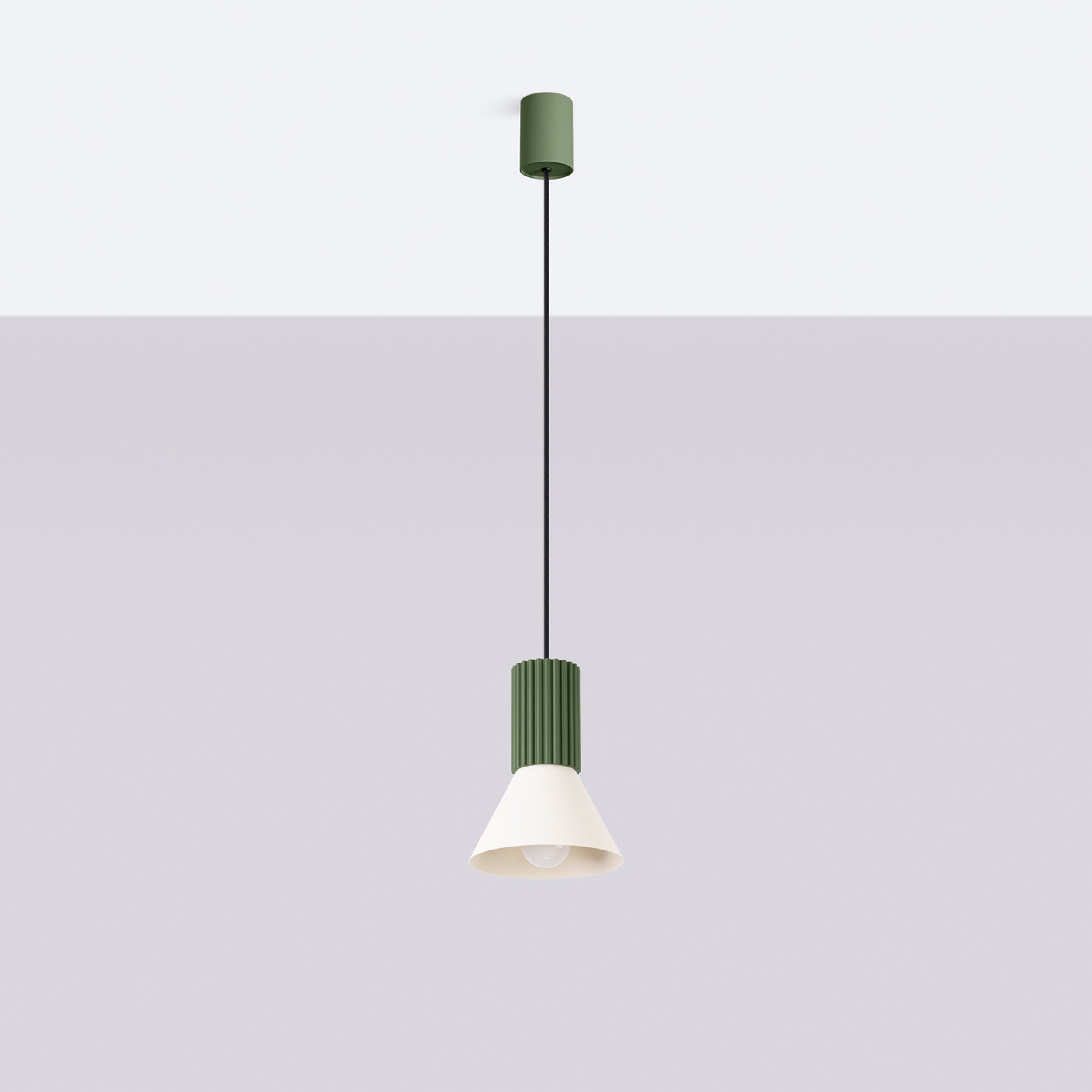 Lampa wisząca Estria x1 beżowa/zielona oliwka